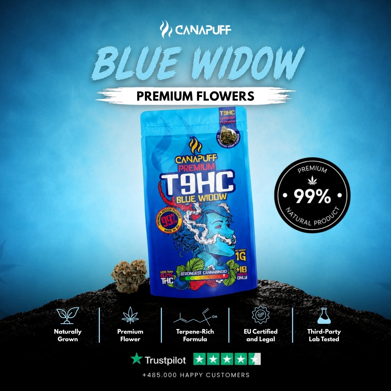 T9HC Άνθη Blue Widow 99%
