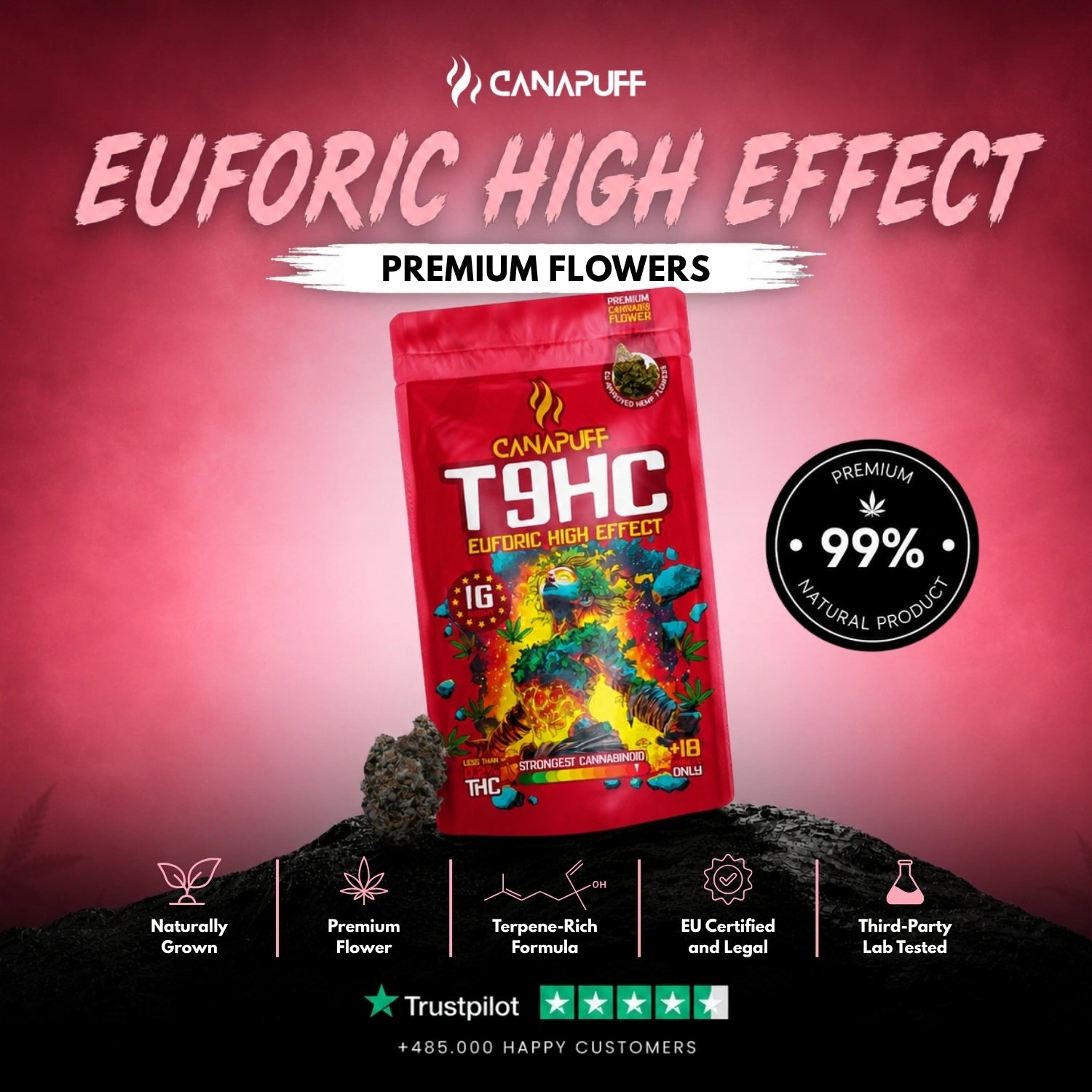 T9HC Fleurs Euforic 99 %