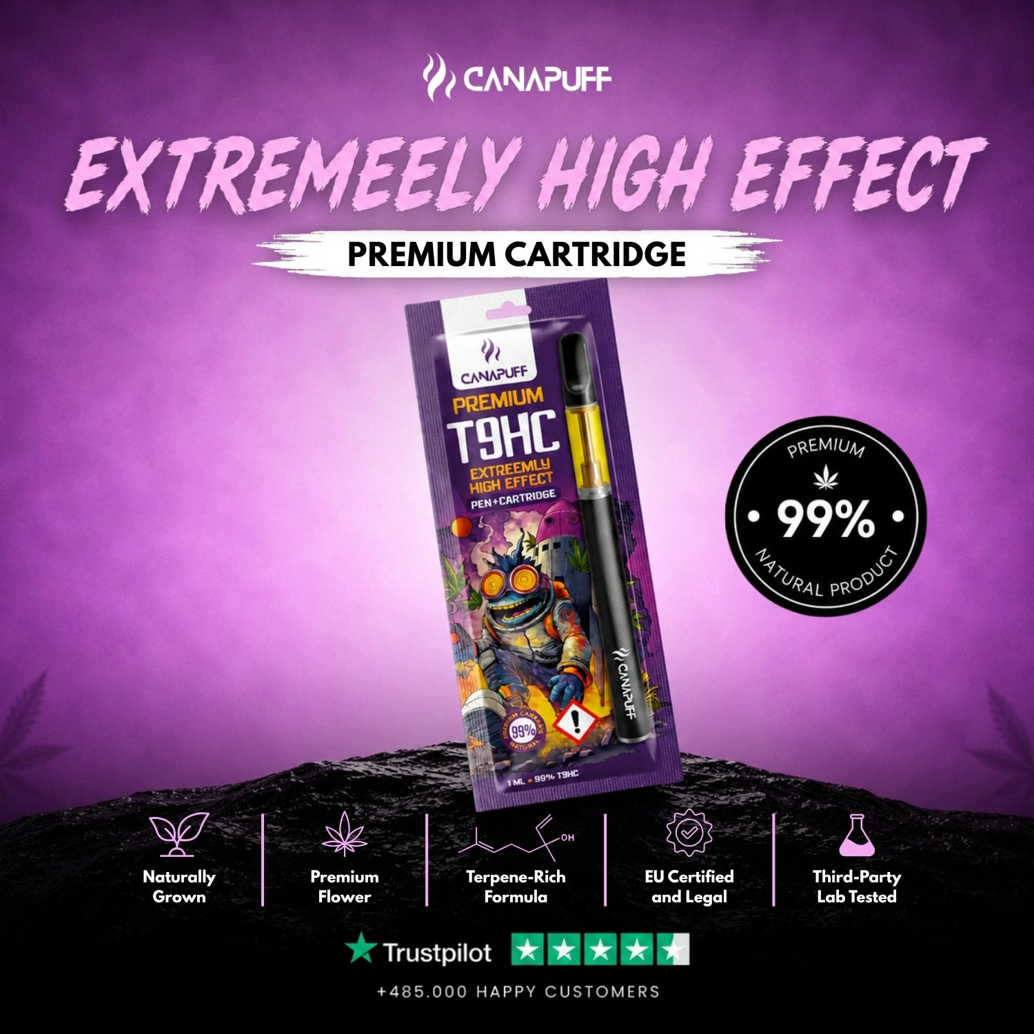 T9HC Vape Pen + Cartucho Extreemly 99%