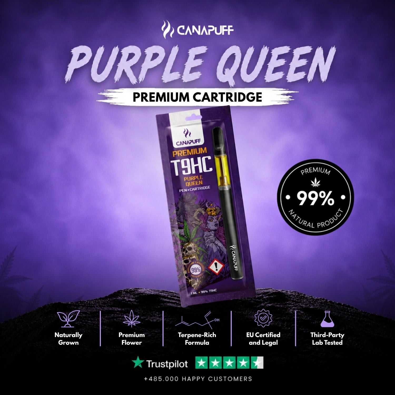 T9HC Pen+Cartucho Purple Queen 99%