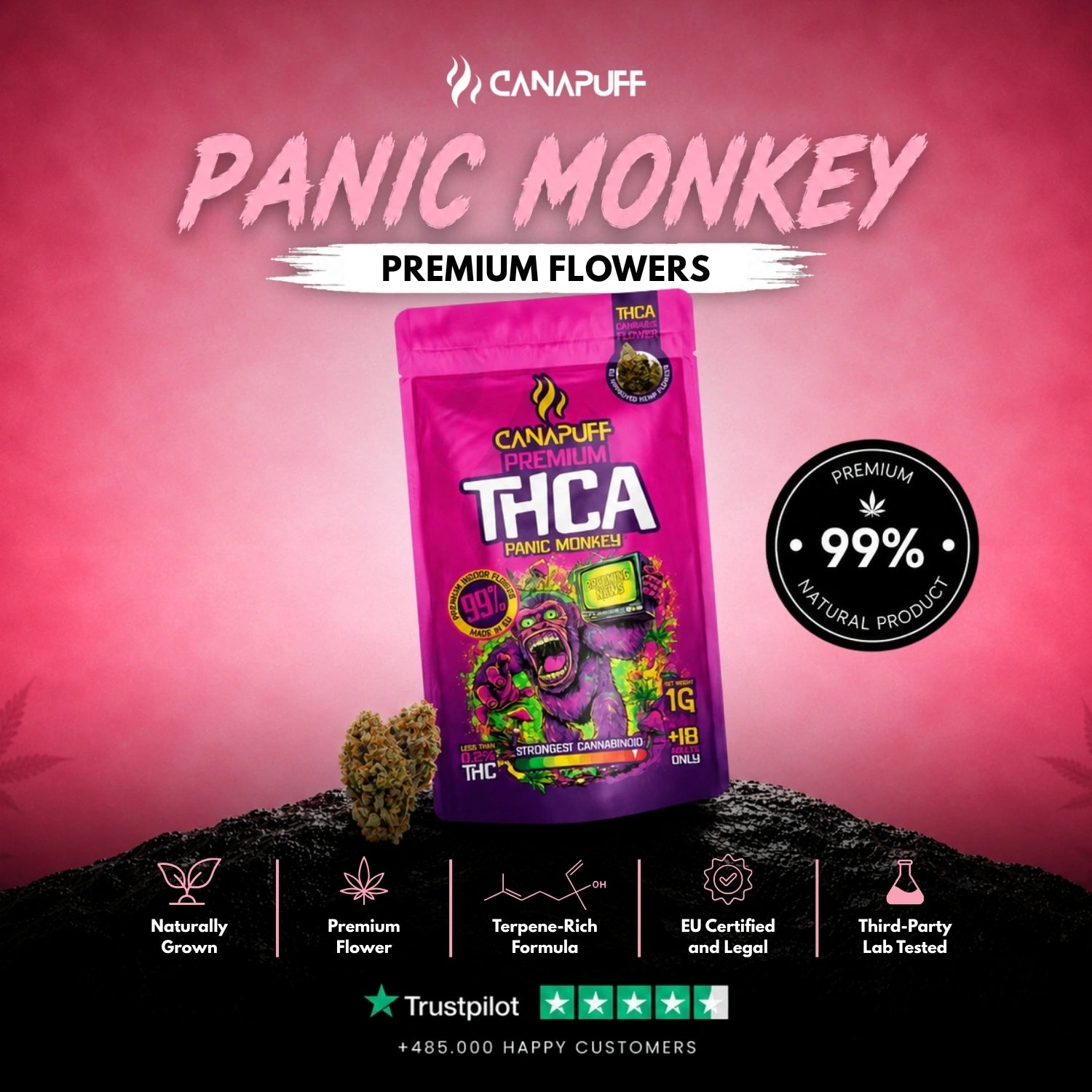 THCA flori Panic Monkey 99%