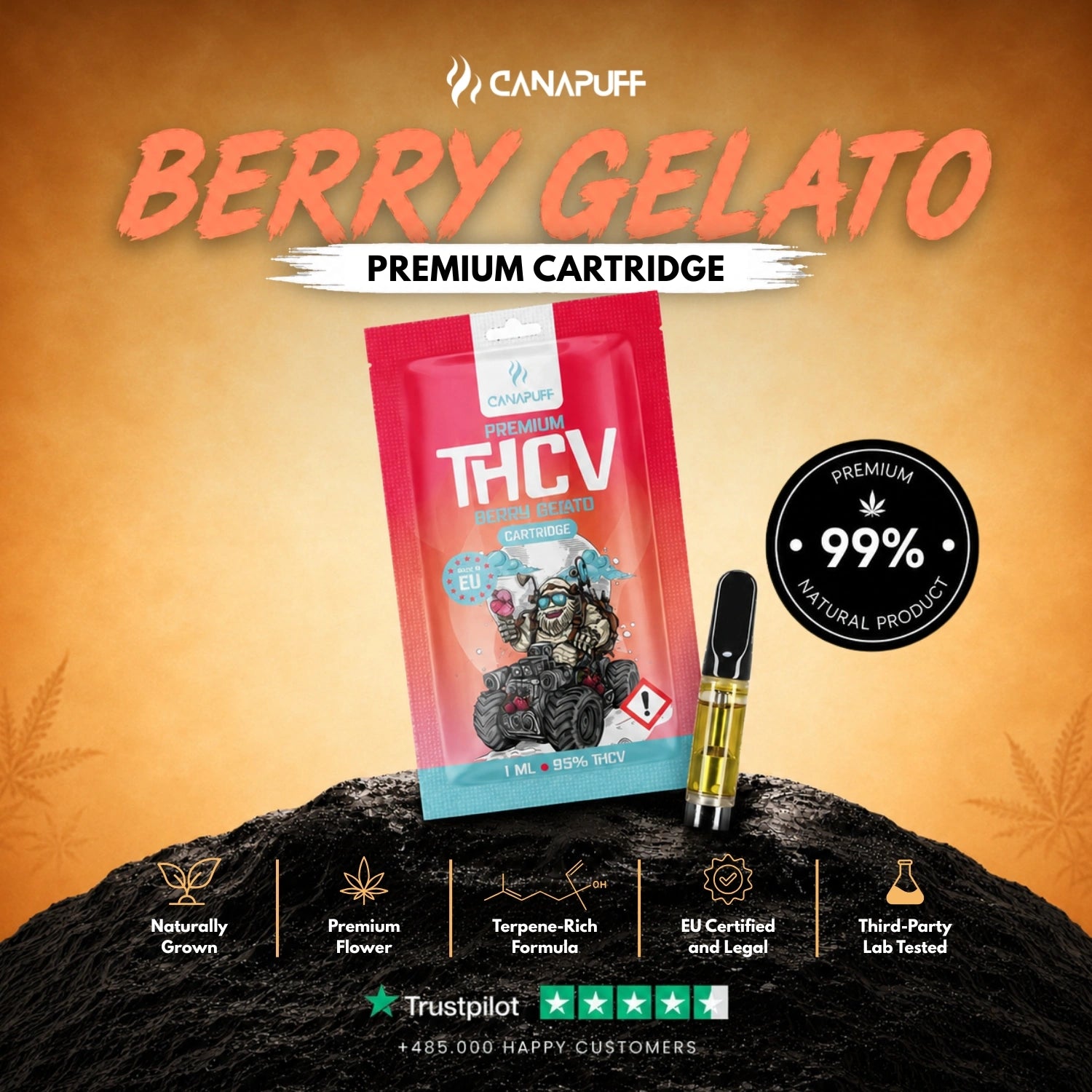 THCv Картридж Berry Gelato 95%