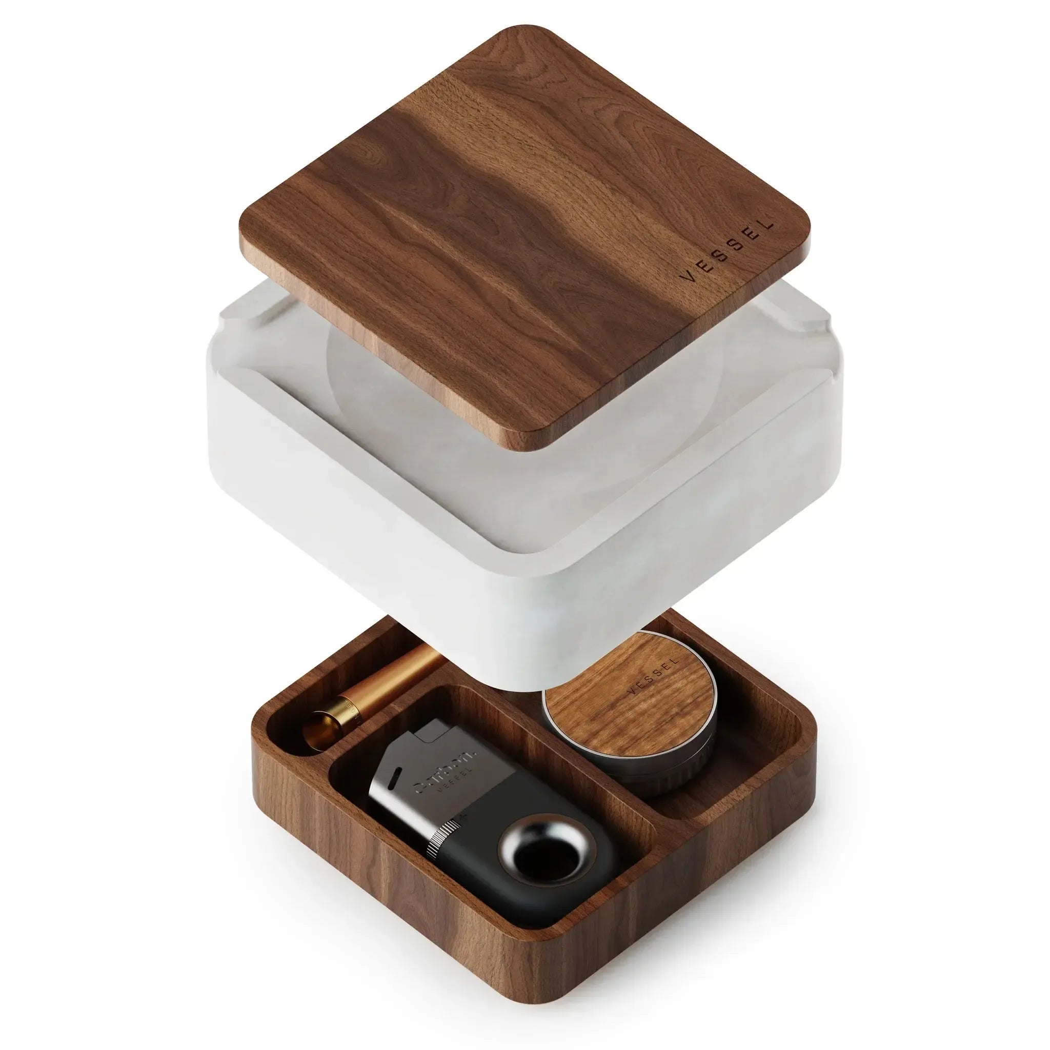 Vessel Box för Vape-pipor och mer Mellanbild med vit bakgrund