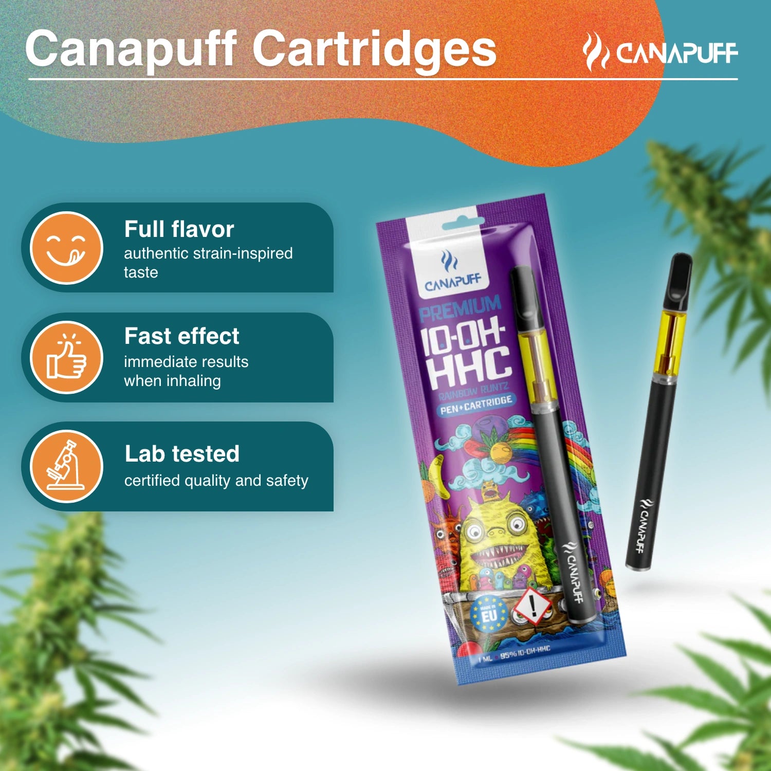 Canapuff - Rainbow Runtz - 10-OH-HHC 95% - Pen+Cartridge