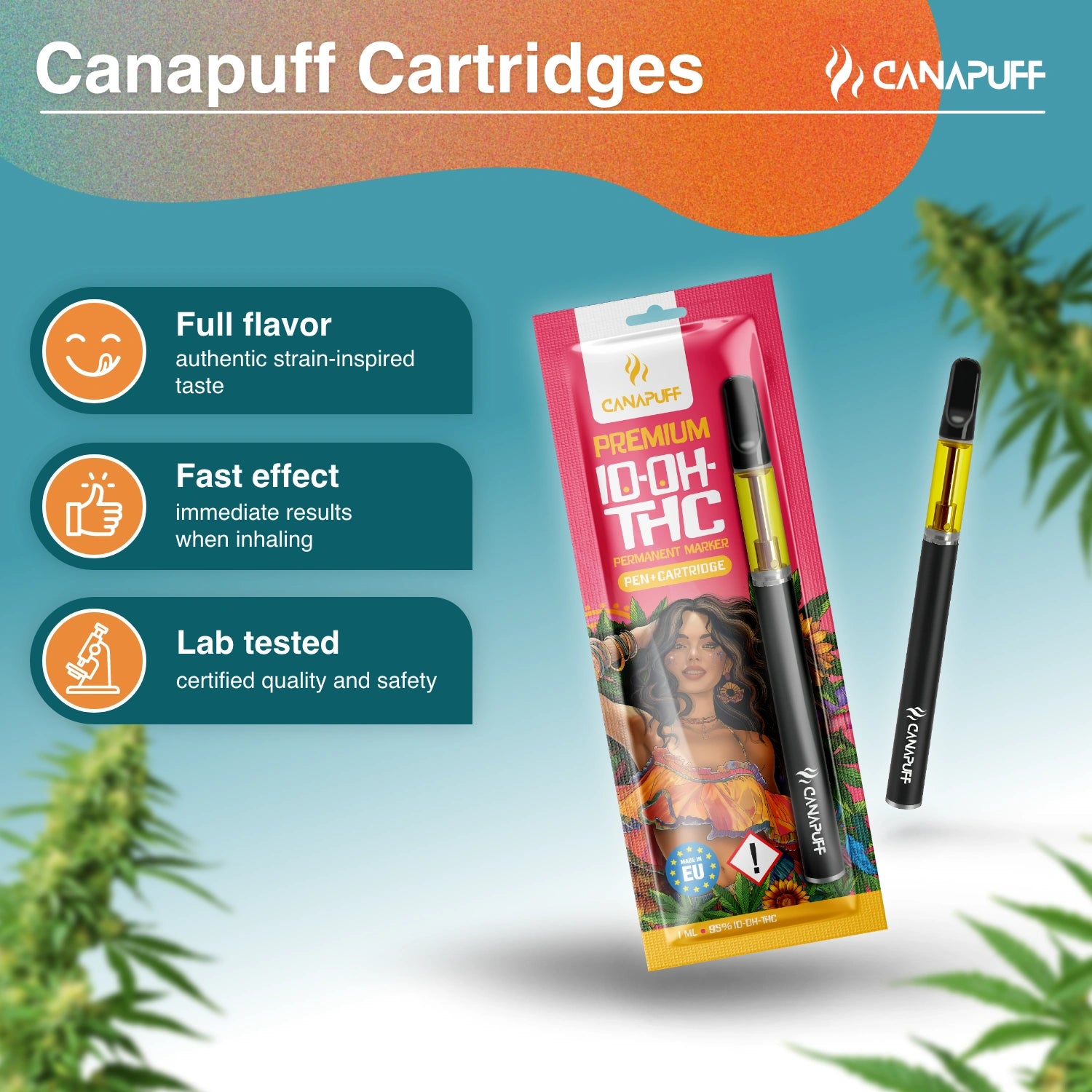 Canapuff - Μόνιμος μαρκαδόρος - 10-OH-THC 95% - Στυλό+καρφίτσα