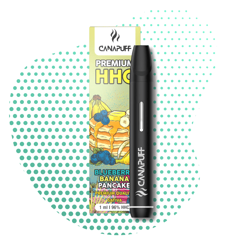HHC garintuvas mėlynių ir bananų blynai