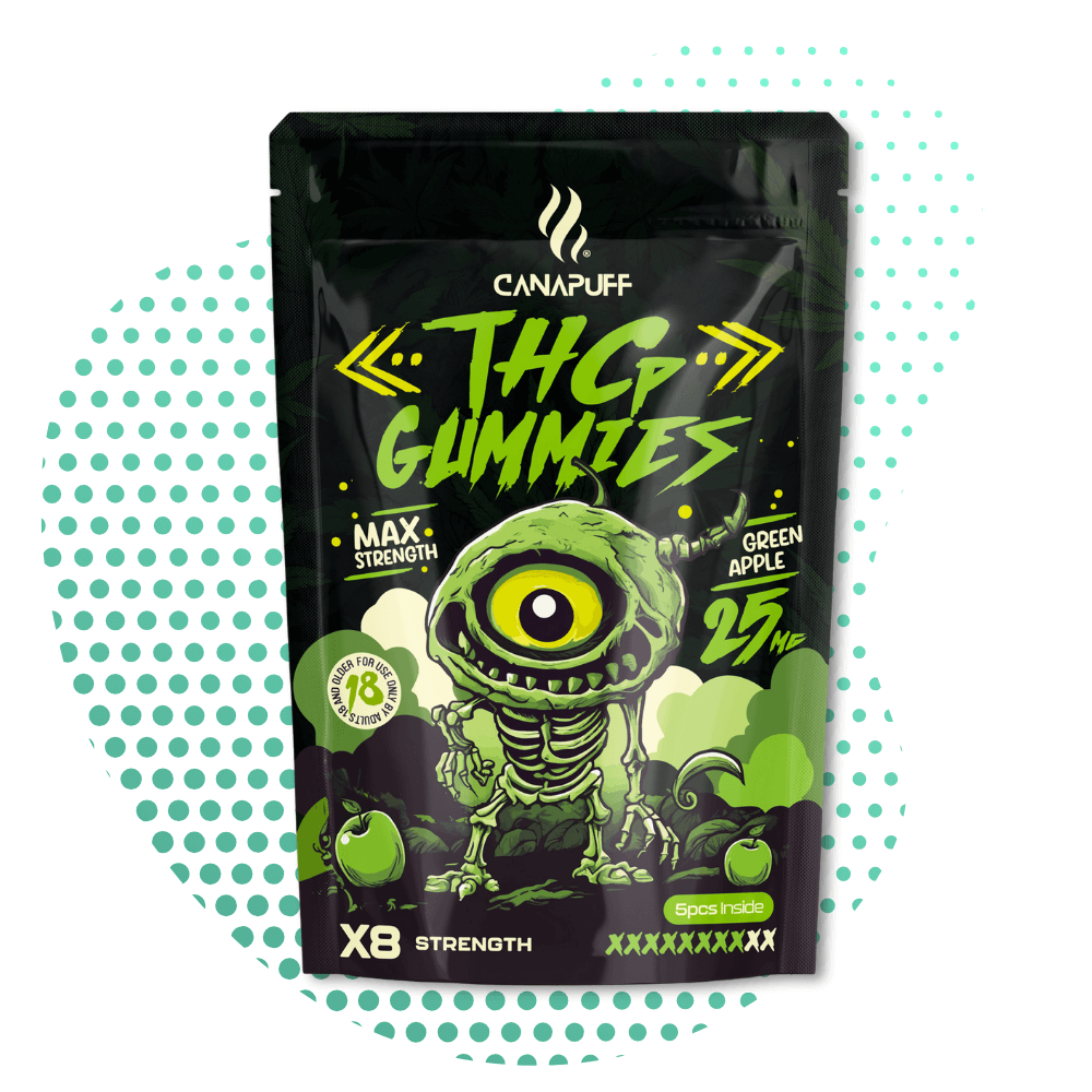 Canapuff THCp Gummies πράσινο μήλο
