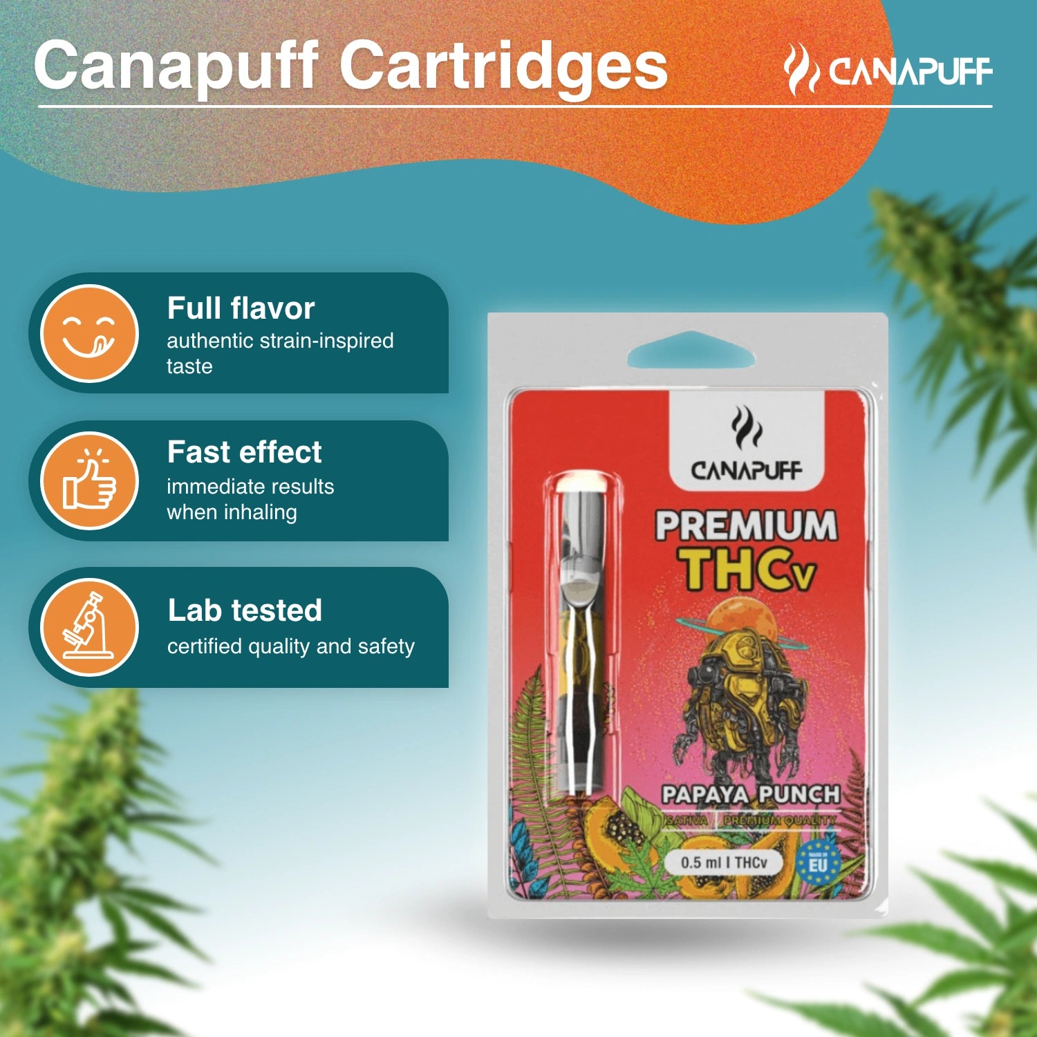 CanaPuff - Papaya Punch - THCv 79% - патрон
