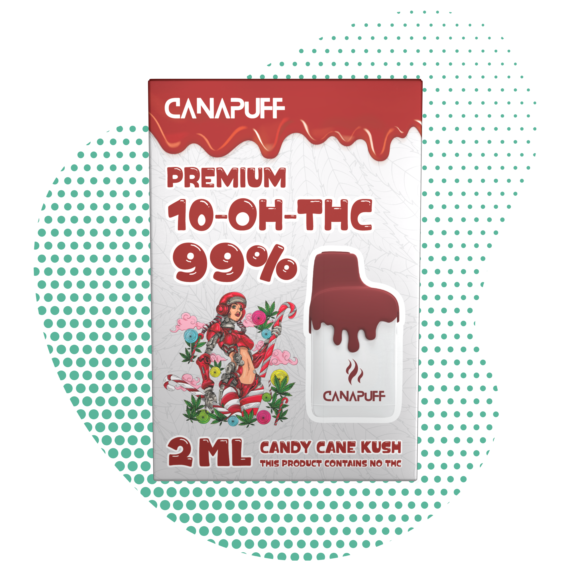 Candy Cane Kush 99% 10-OH-THC - Canapuff - Une utilisation - 2ml