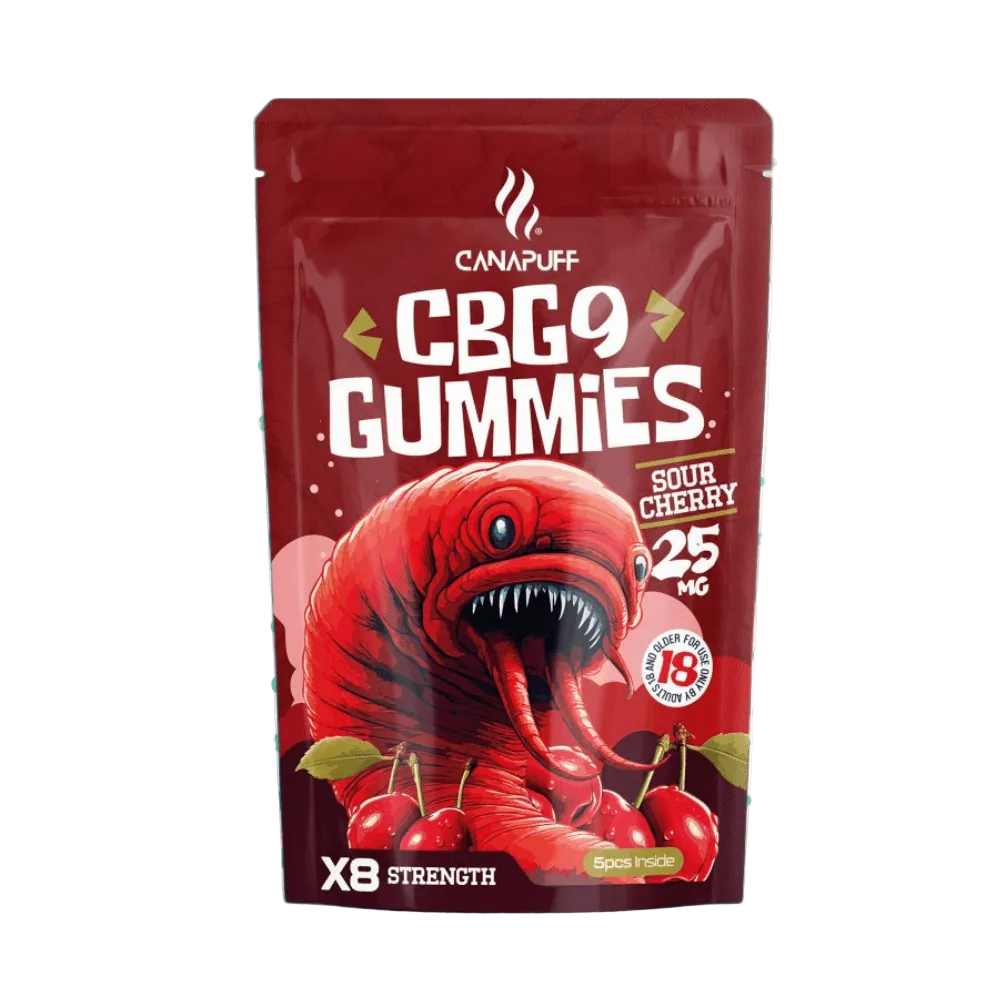 Canapuff CBG9 Gumicukorkák Savanyú Cseresznye