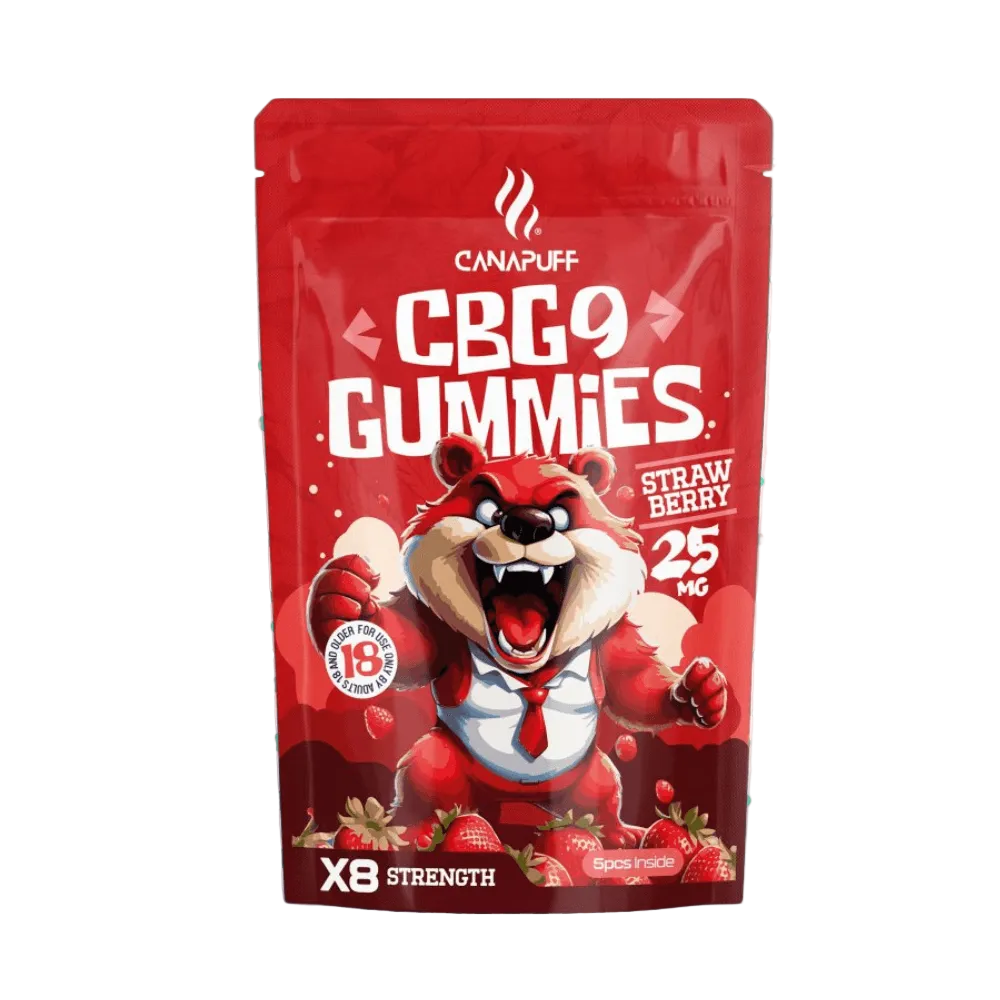 Canapuff - CBG9 Gumicukorkák - Eper Canapuff