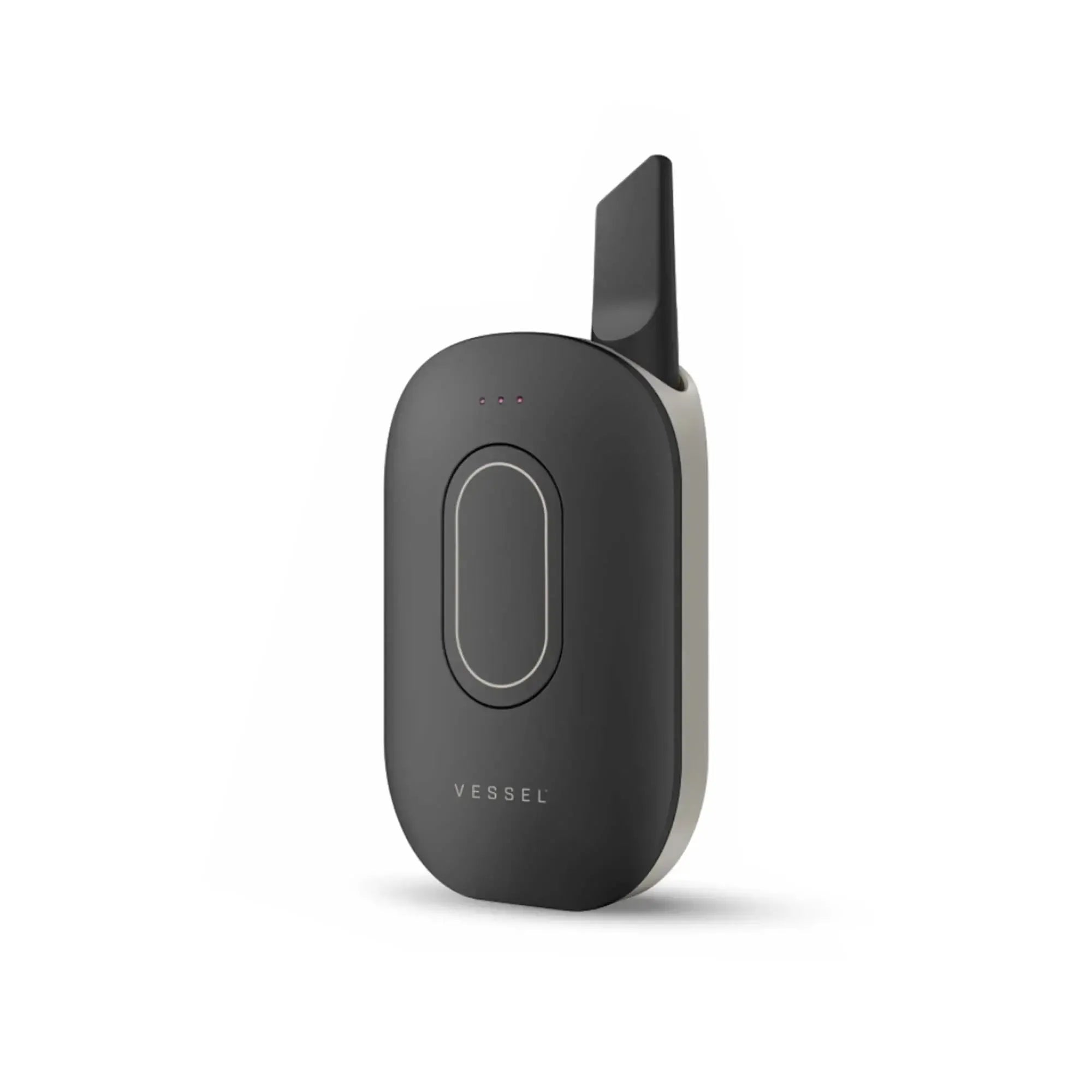 Πλάγια όψη μαύρου και λευκού Vaporizer dock