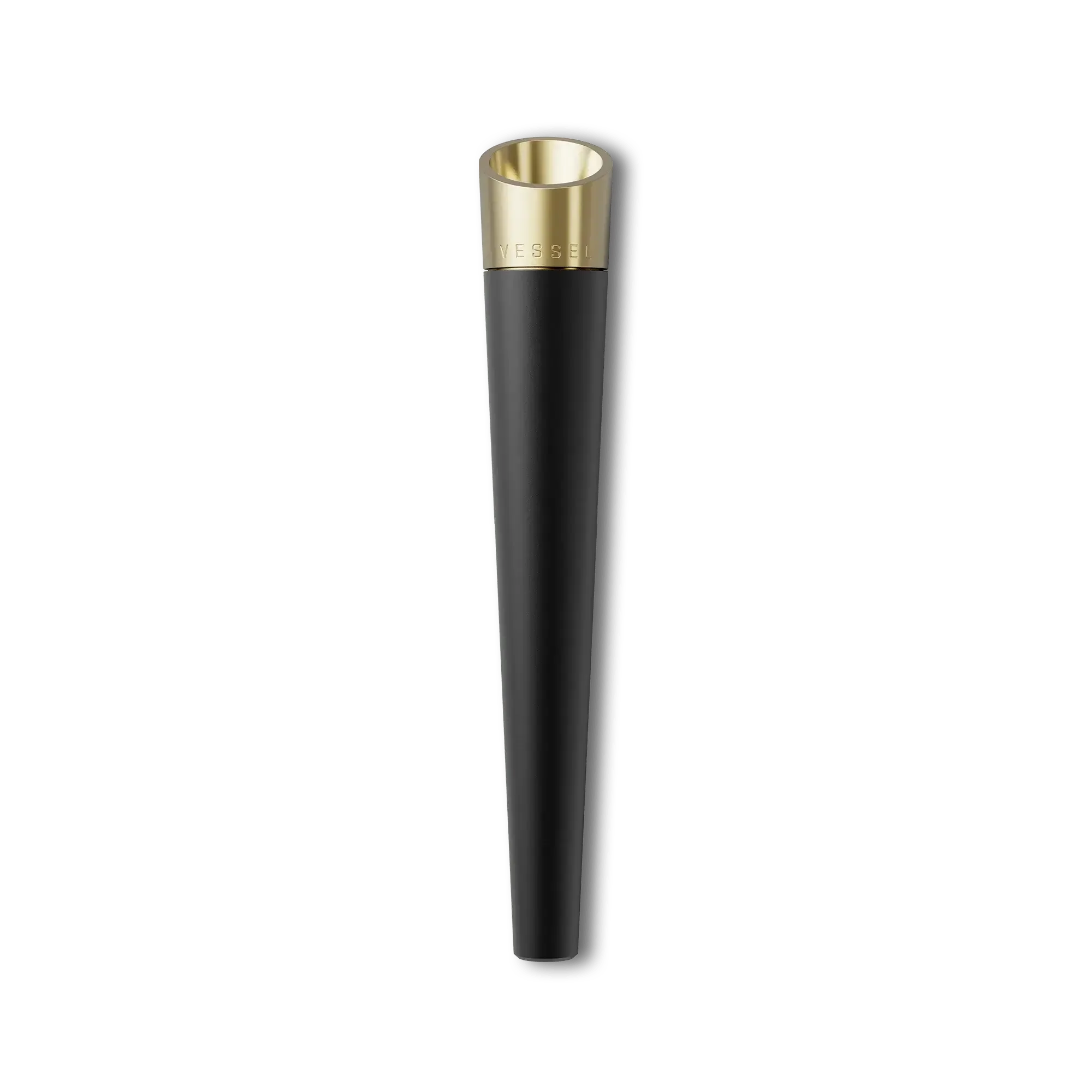 Vaper con detalles dorados en negro