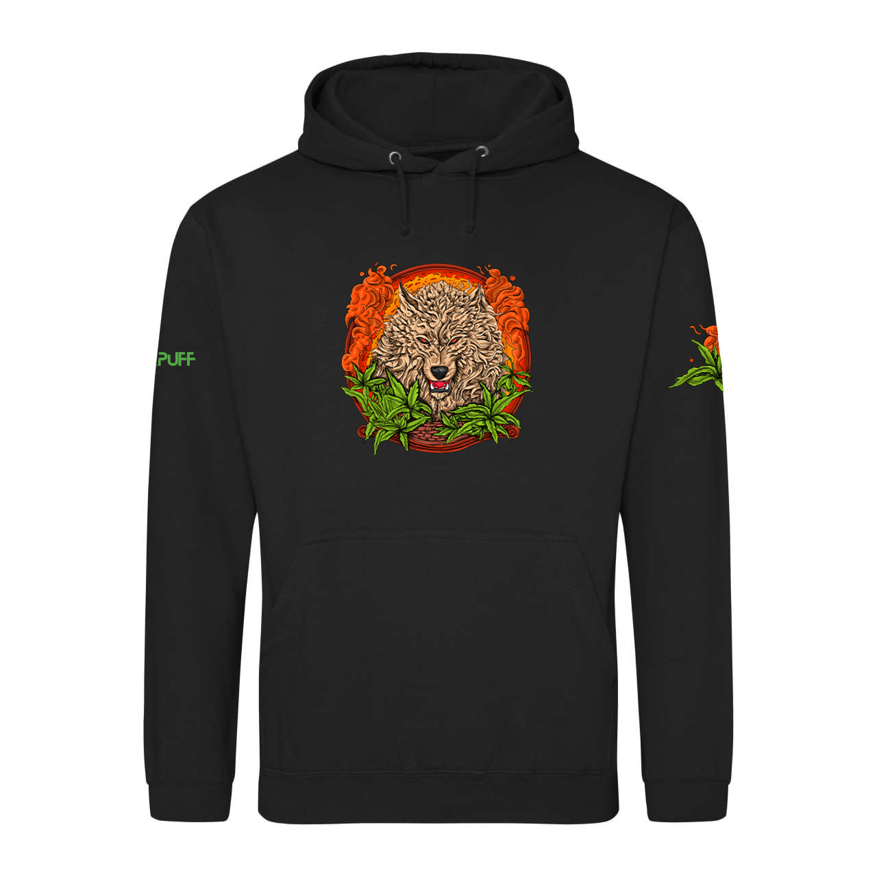 Sweatshirt με πράσινο δράκο και φύλλα Cannabis