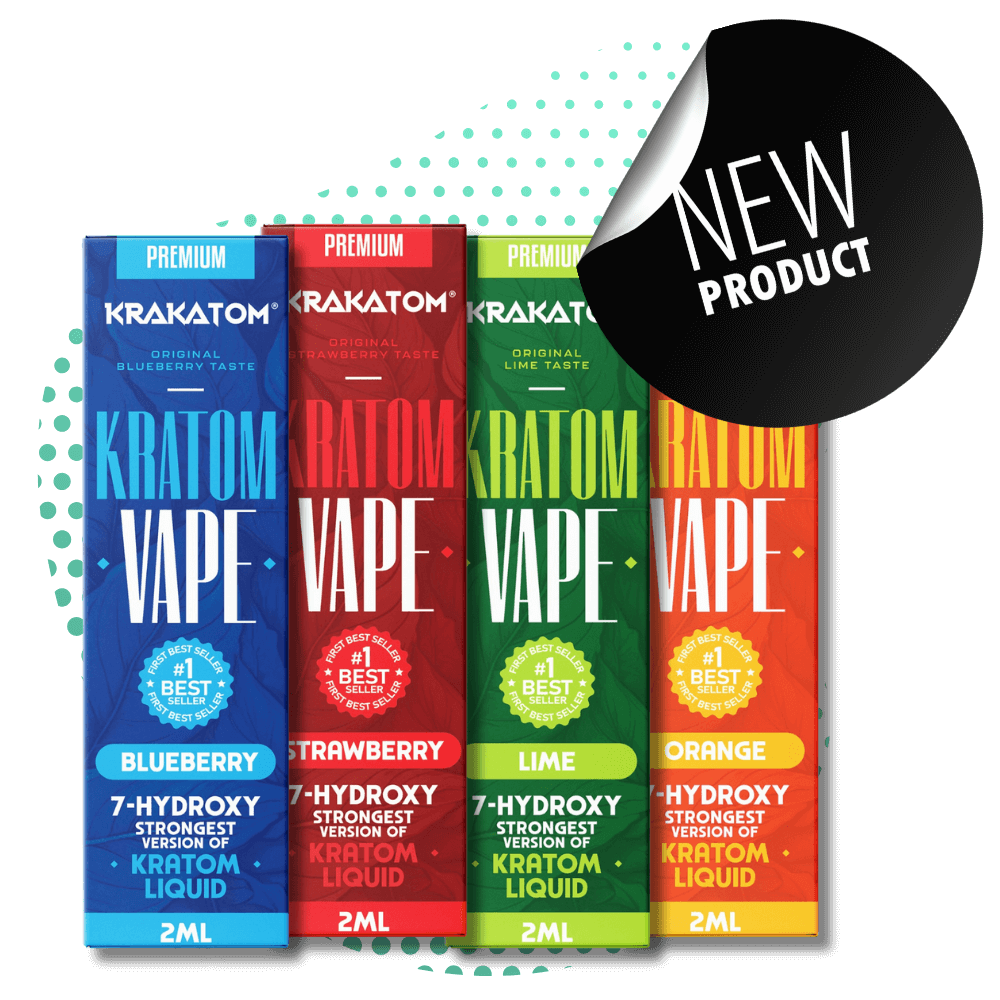 Kratom vape termékek négy gyümölcsös ízben, új megjelenés.