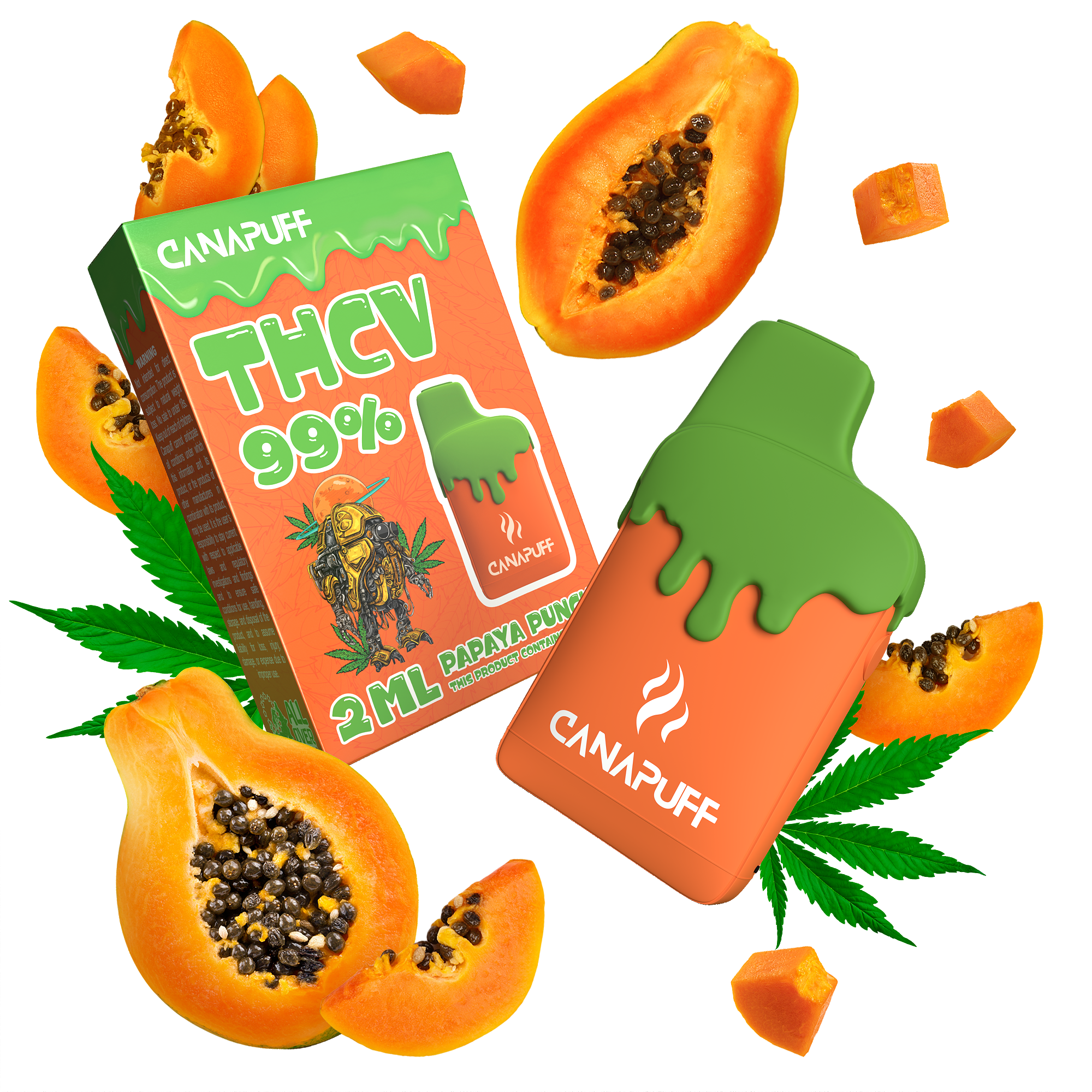 Papaya Punch 99% THCv - Canapuff - THC Vape - 2ml-Canapuff