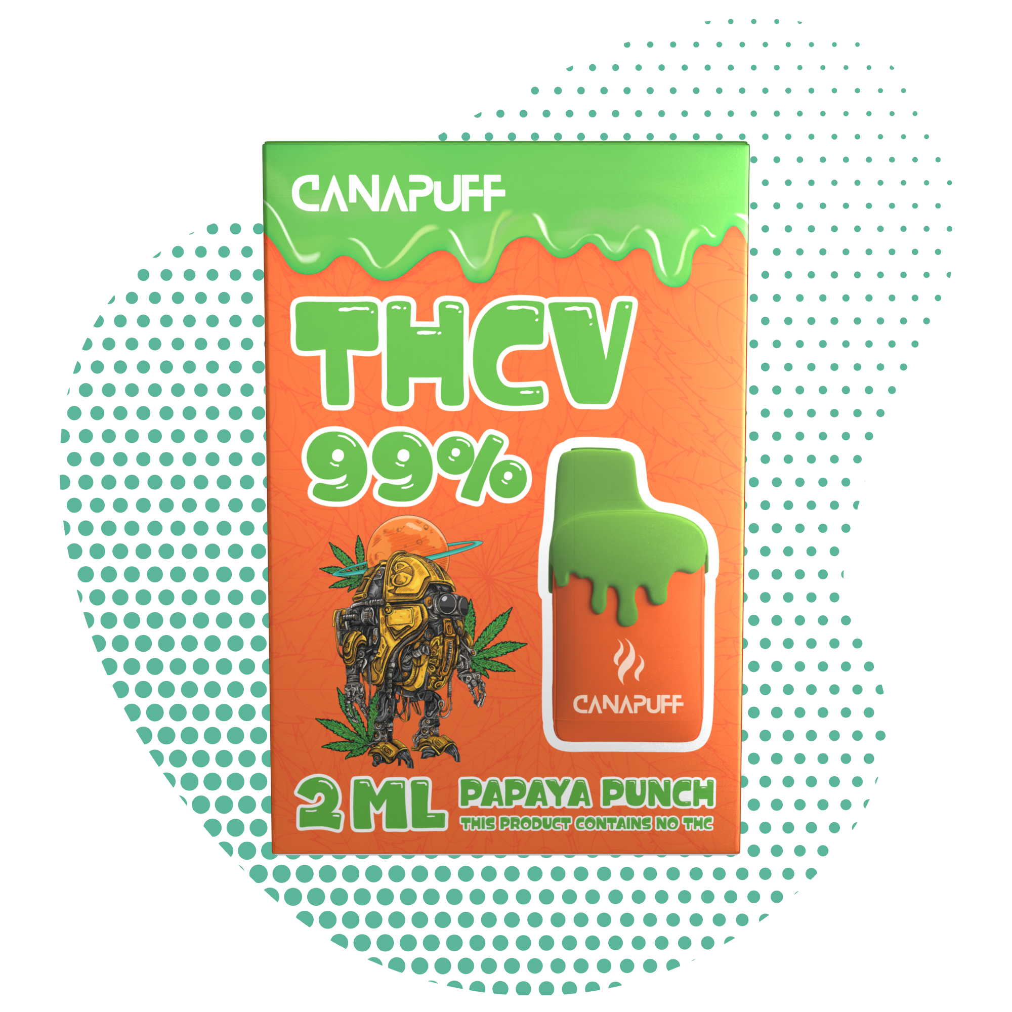 Papaya Punch 99% THCv - Canapuff - Usage unique - 2ml