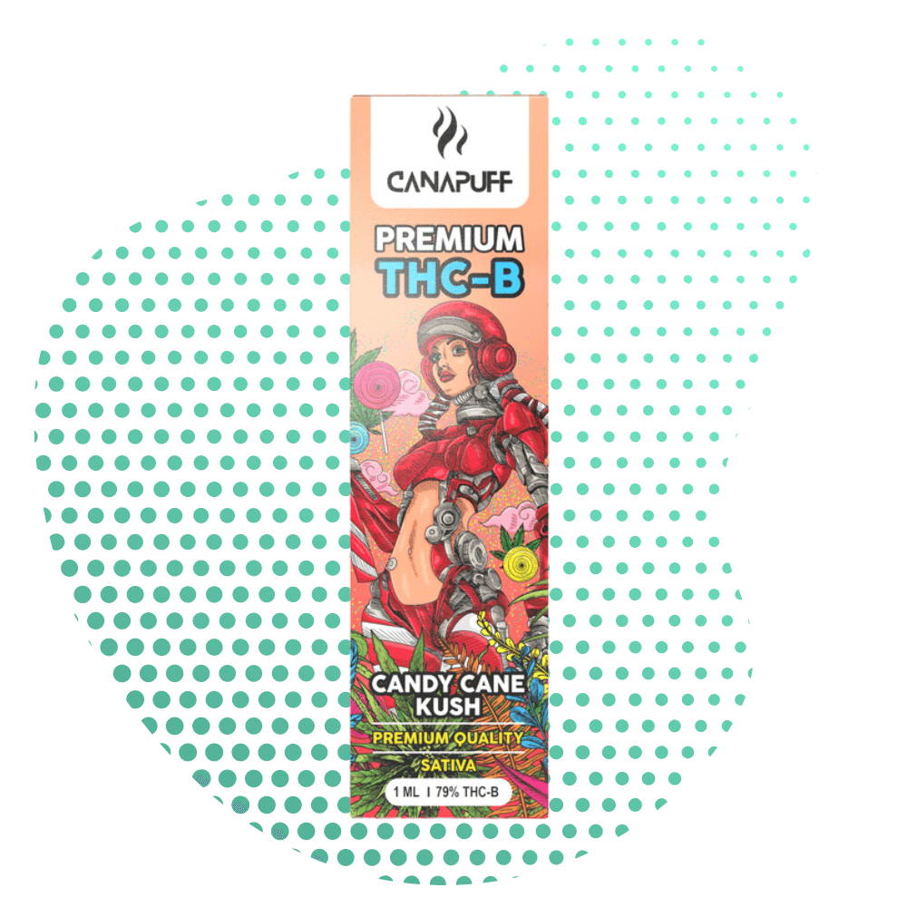 Candy Cane Kush 79% THC B Canapuff Engångsbruk 1ml