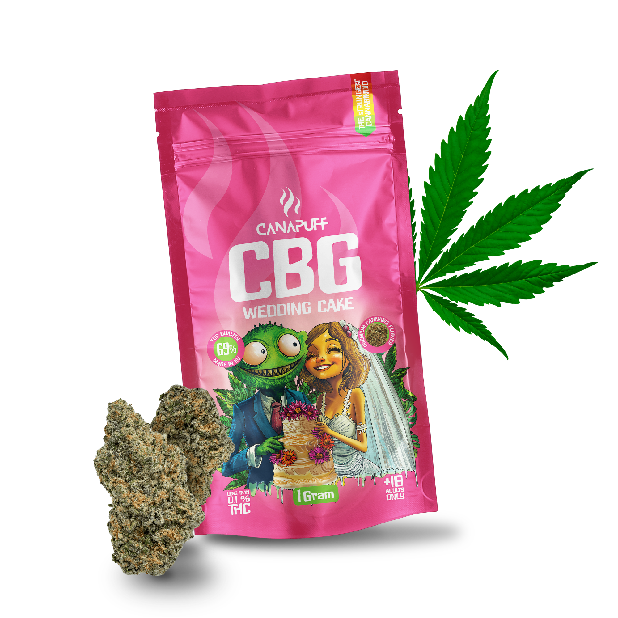 Canapuff Wedding Cake 69% – Premium CBG Flowers 🎂