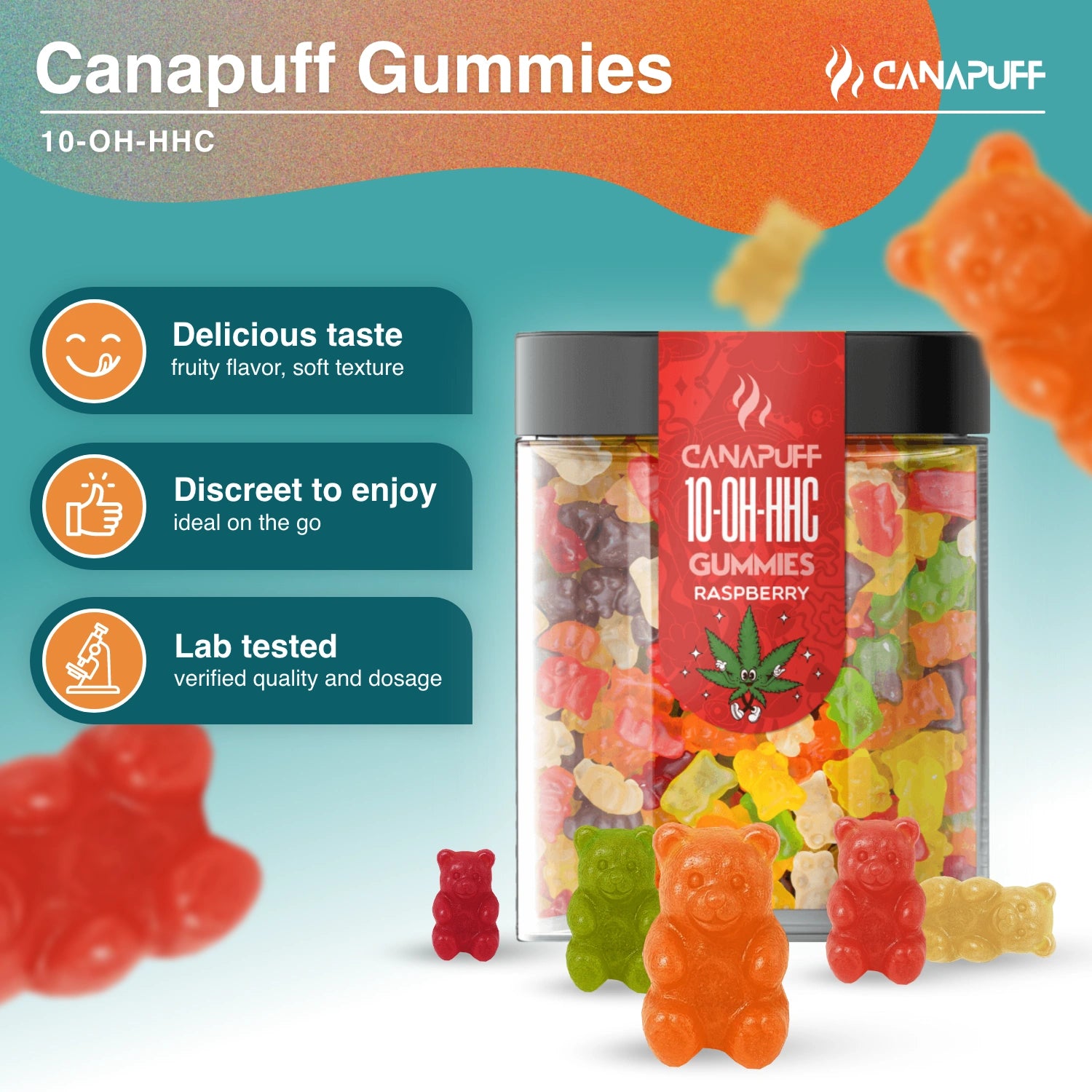 10-OH-HHC Gummies - Raspberry - Canapuff