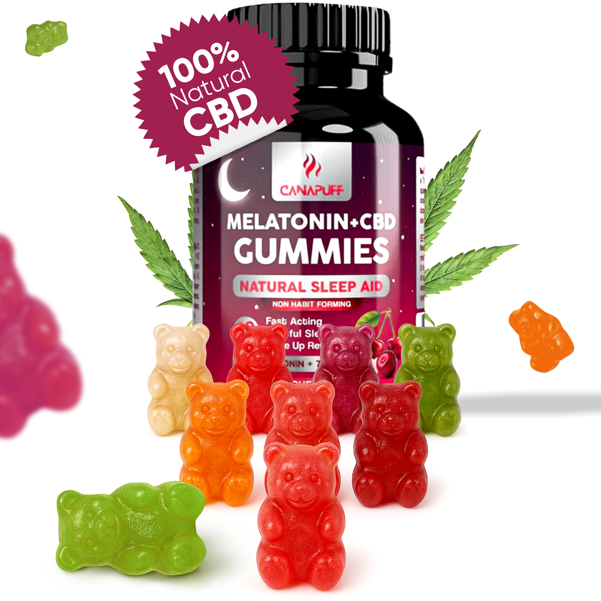 Melatonin+CBD Gummibitar - Körsbär