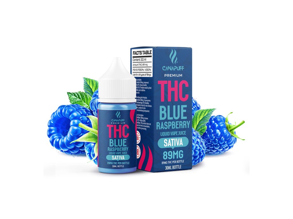 THC Liquid 89mg - Blue Raspberry, bold flavor & effects