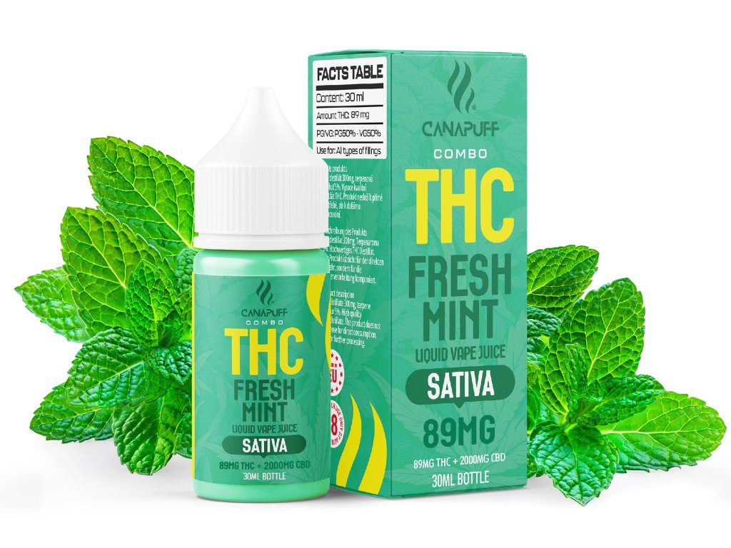 Liquido THC 89mg THC/2000mg CBD - Menta fresca - 30ml