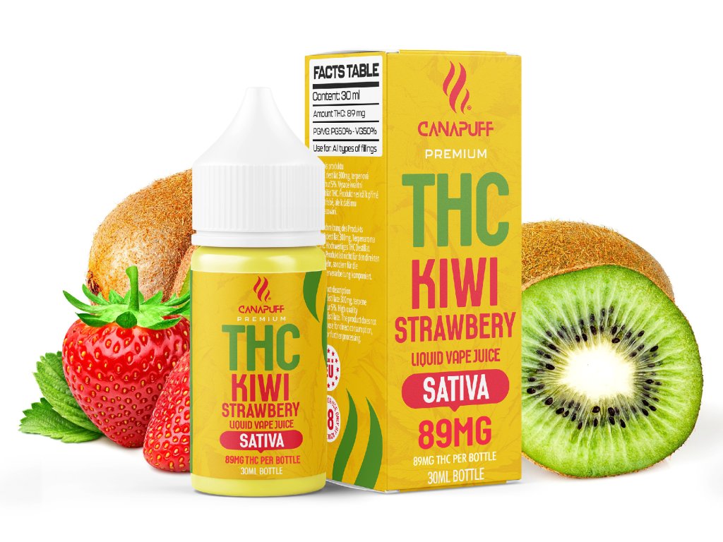 THC Líquido 89mg - Kiwi Fresa - 30ml