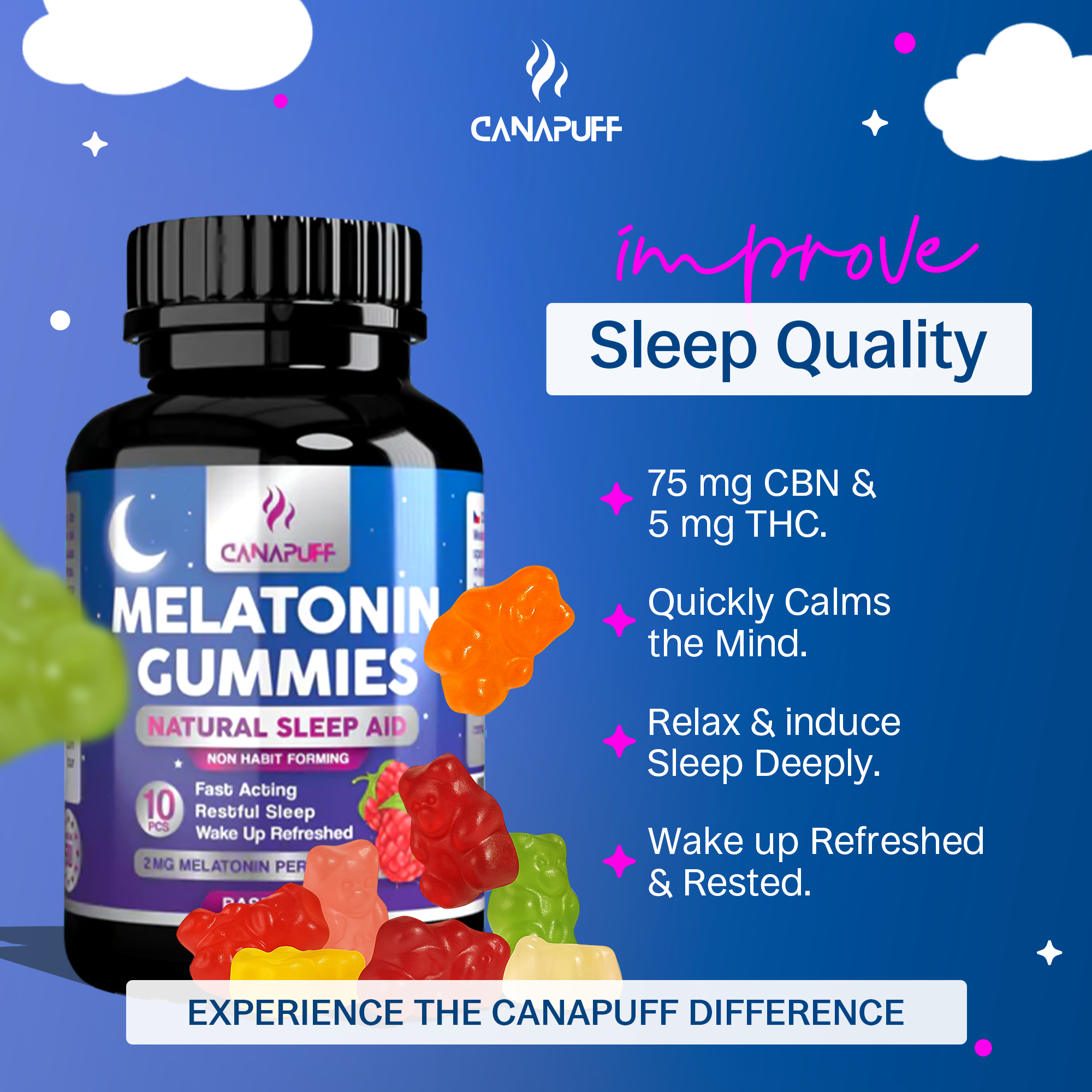 Melatonin gummibitar - hallon