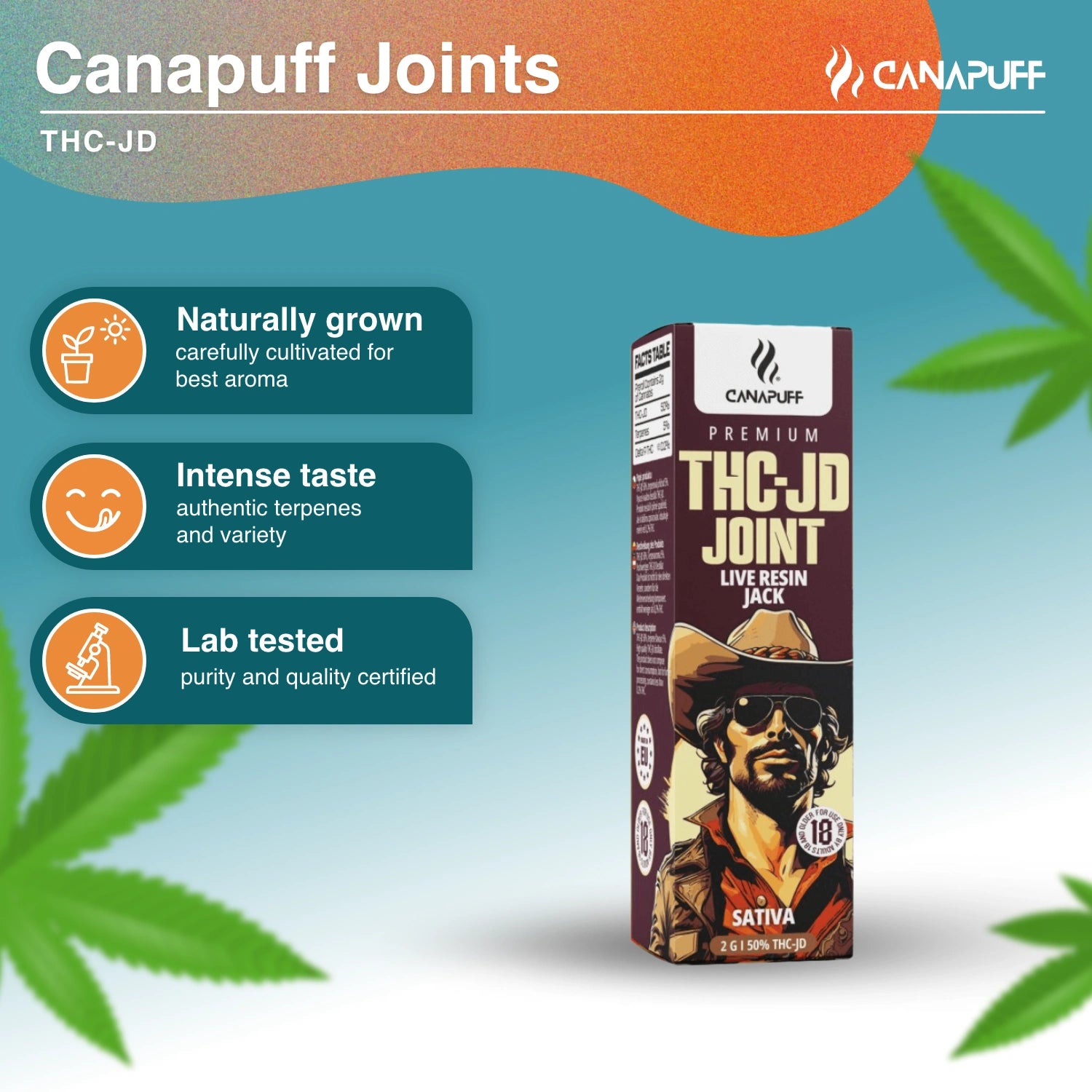 THC-JD Joint 50% Jack 2g - Canapuff