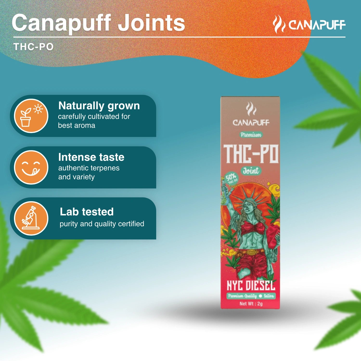 THC-PO Joint NYC Diesel 50% 2g - Canapuff