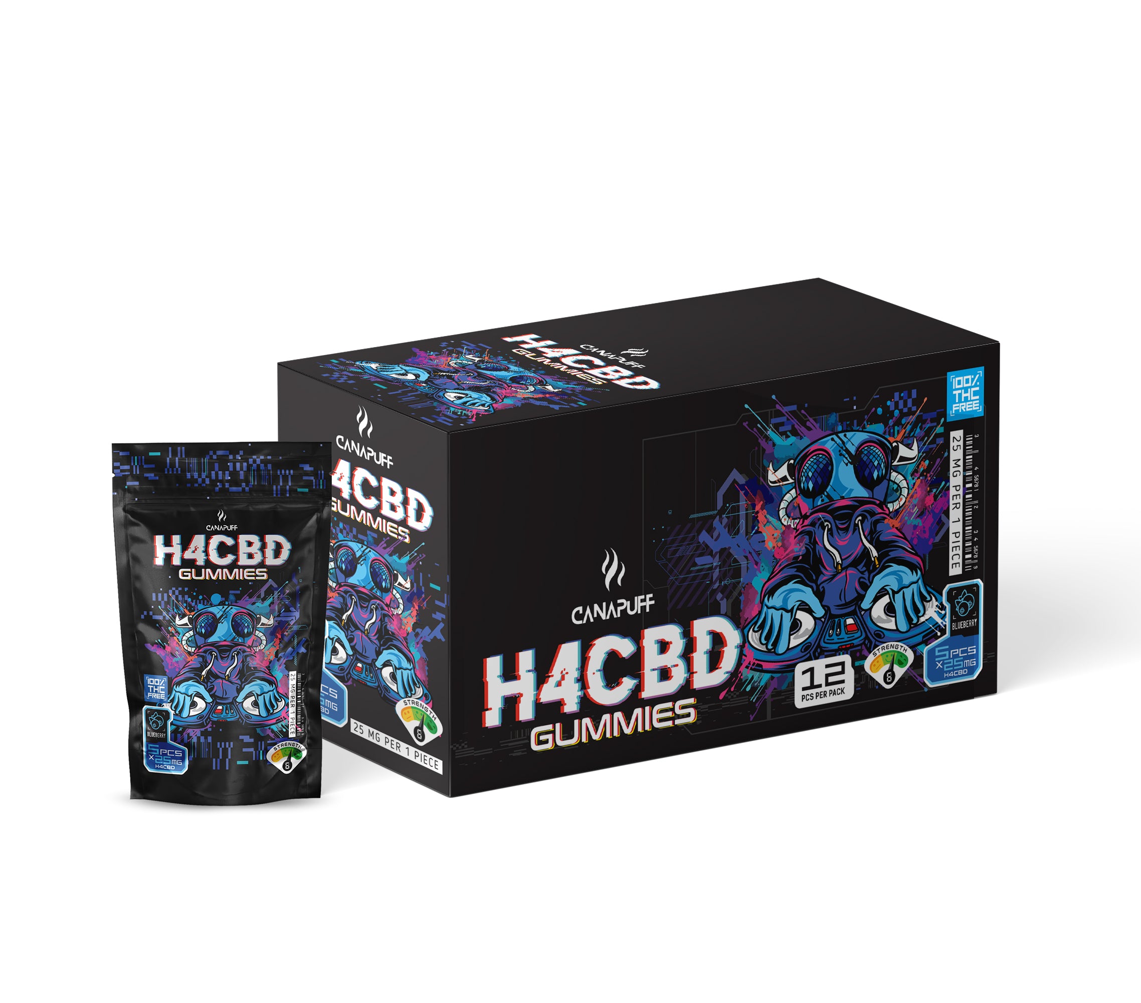 Canapuff - H4CBD Gummies - Blueberry Canapuff