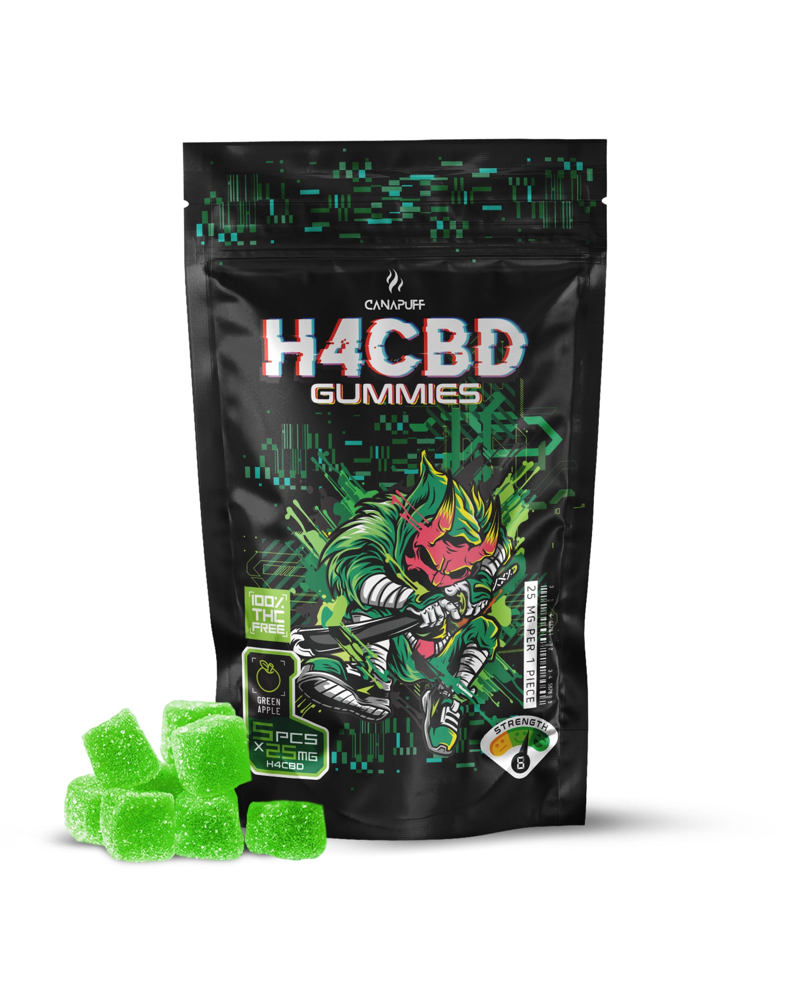 Canapuff - H4CBD Gummies - Green Apple Canapuff