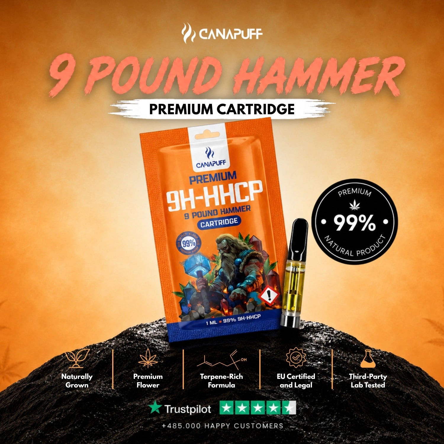 9h-HHCP Патрон 9 Pound Hammer 99%