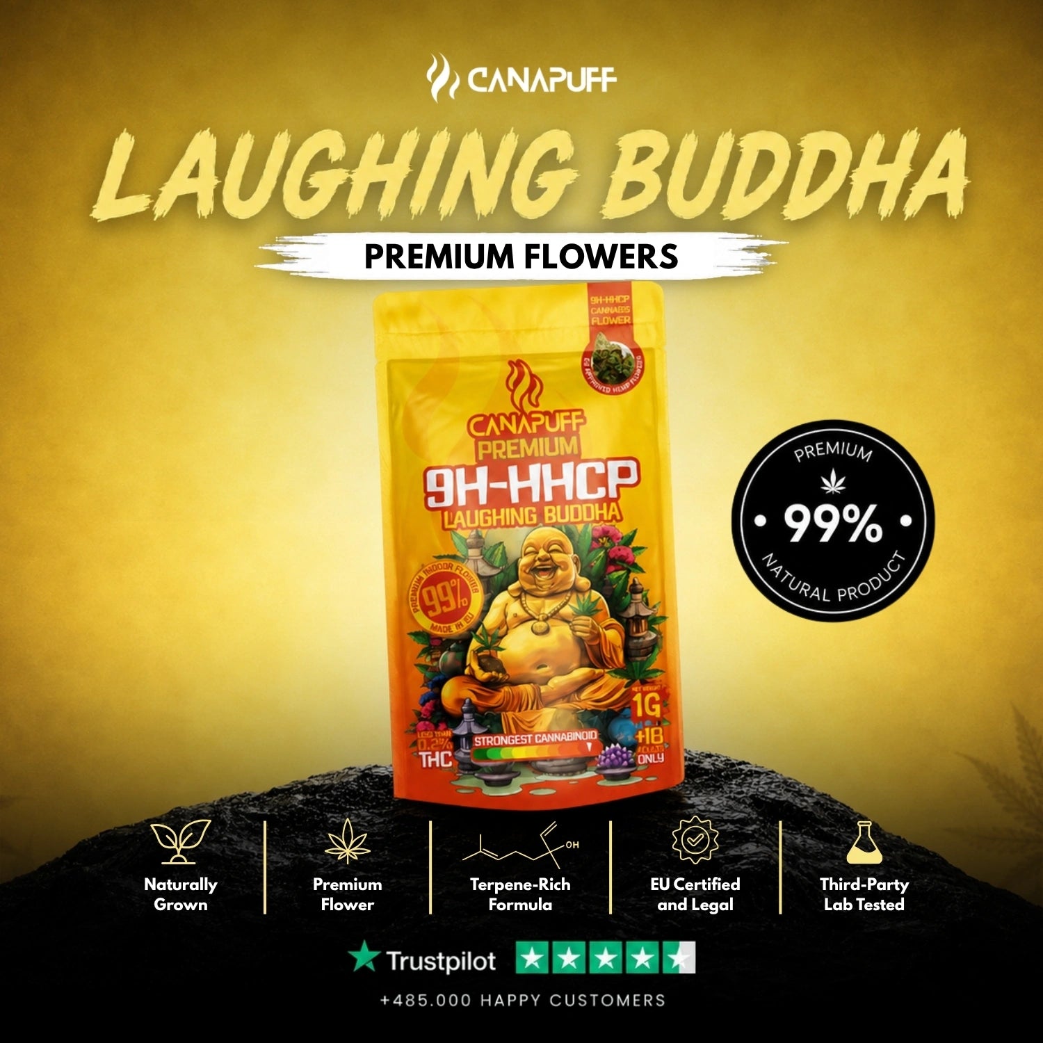 Квіти 9h-HHCP Laughing Buddha 99%