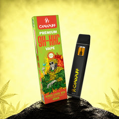 Vape Canapuff 9H-HHC King Luis XIII 95%, pen descartável de 1ml com embalagem