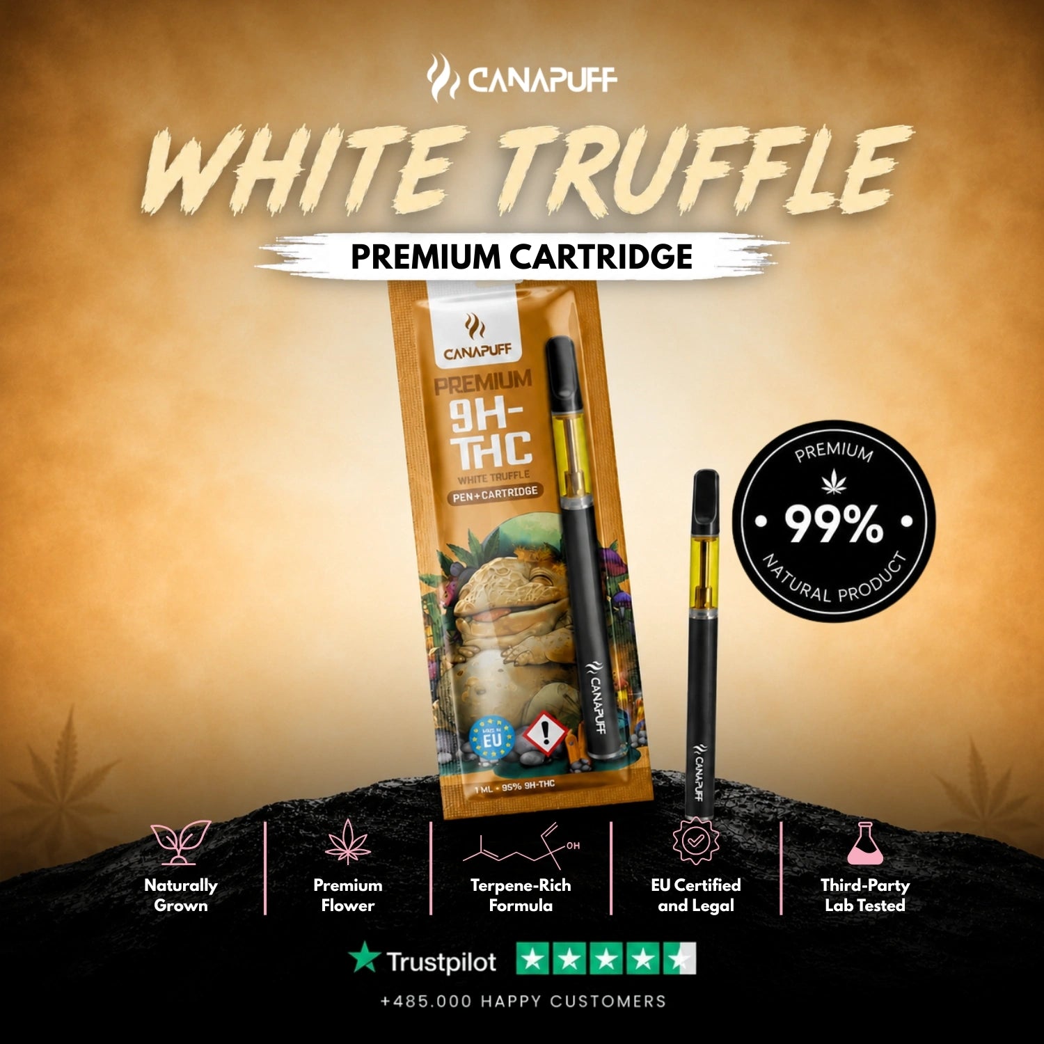 9H-THC Pen+Kasetė White Truffle 95%