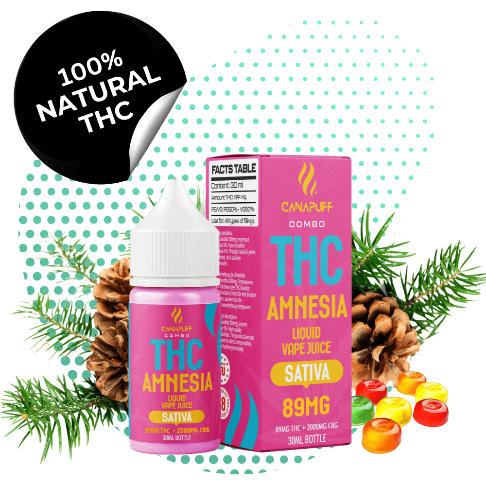 THC Liquid 89mg - Amnesia, strong potency & bold flavor