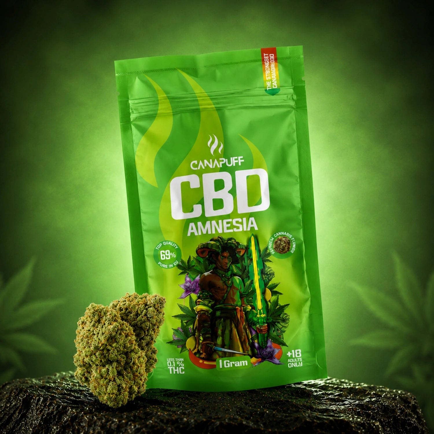 CBD Topskud Amnesia 69%