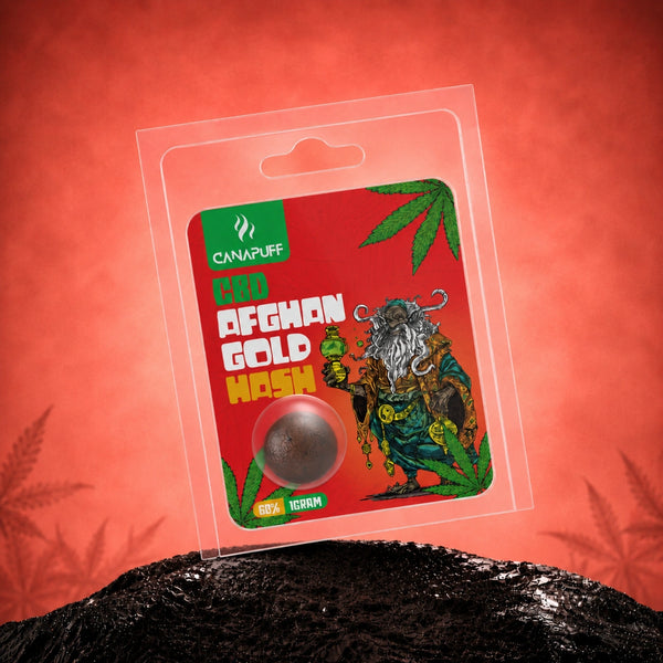 Hash Canapuff CBD Afghan Gold, 1 grama, 60% CBD em blister