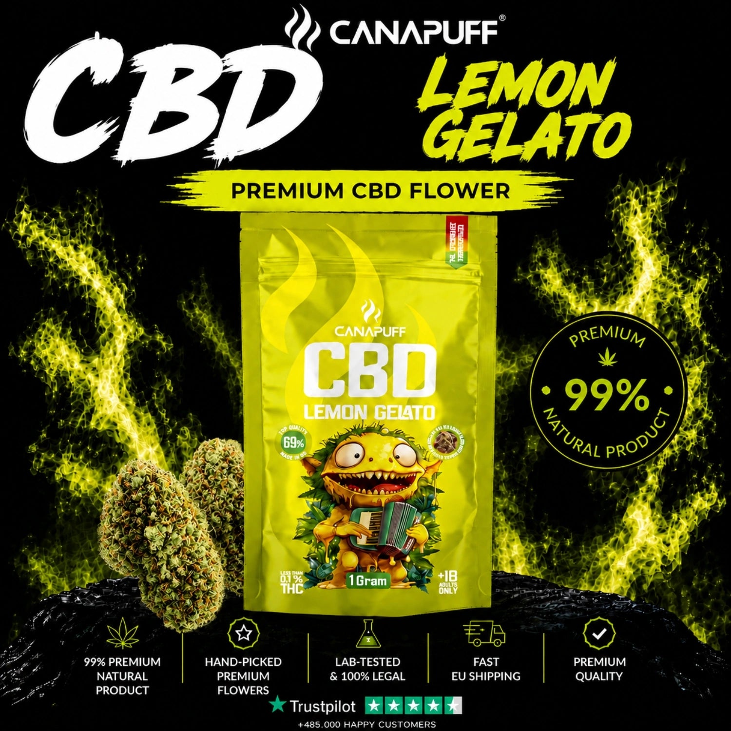 CBD Virágzat Lemon Gelato 69%