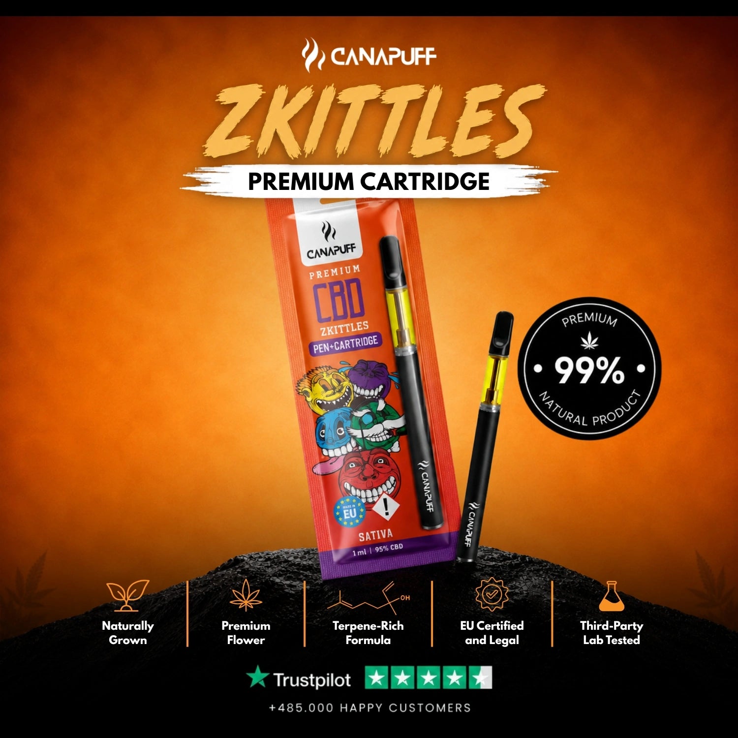 CBD Pen+Cartridge Zkittles 95%