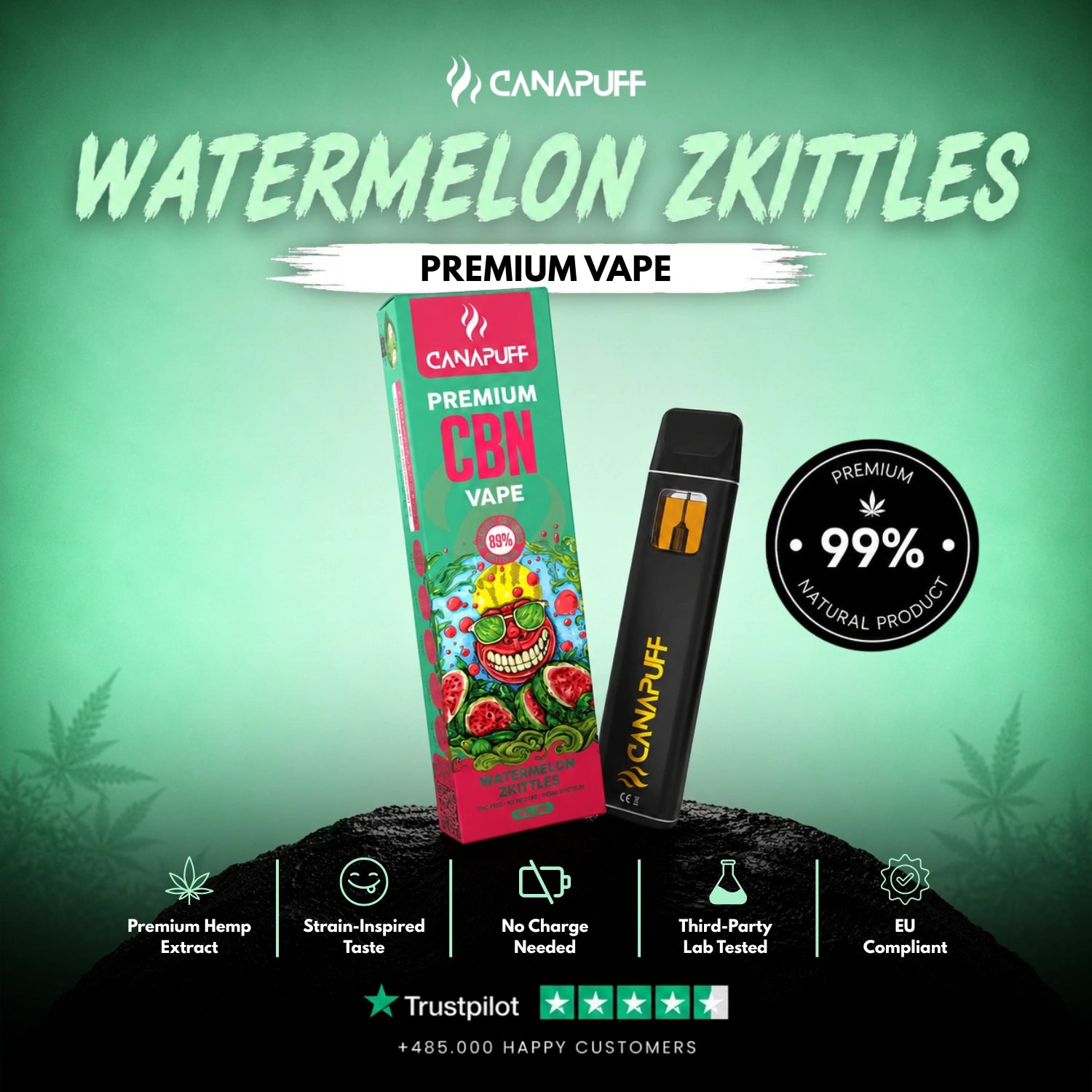 CBN Vape Görögdinnye Zkittles 89% 1 ml
