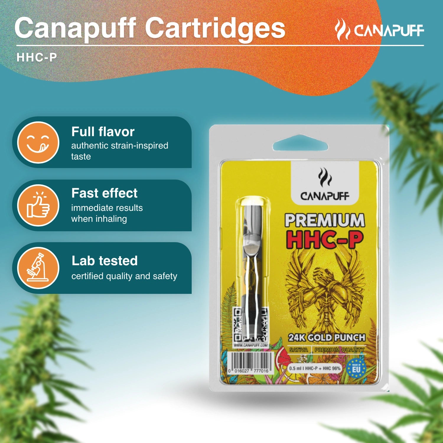 24K GOLD PUNCH - HHC-P 96% - cartridge - Canapuff