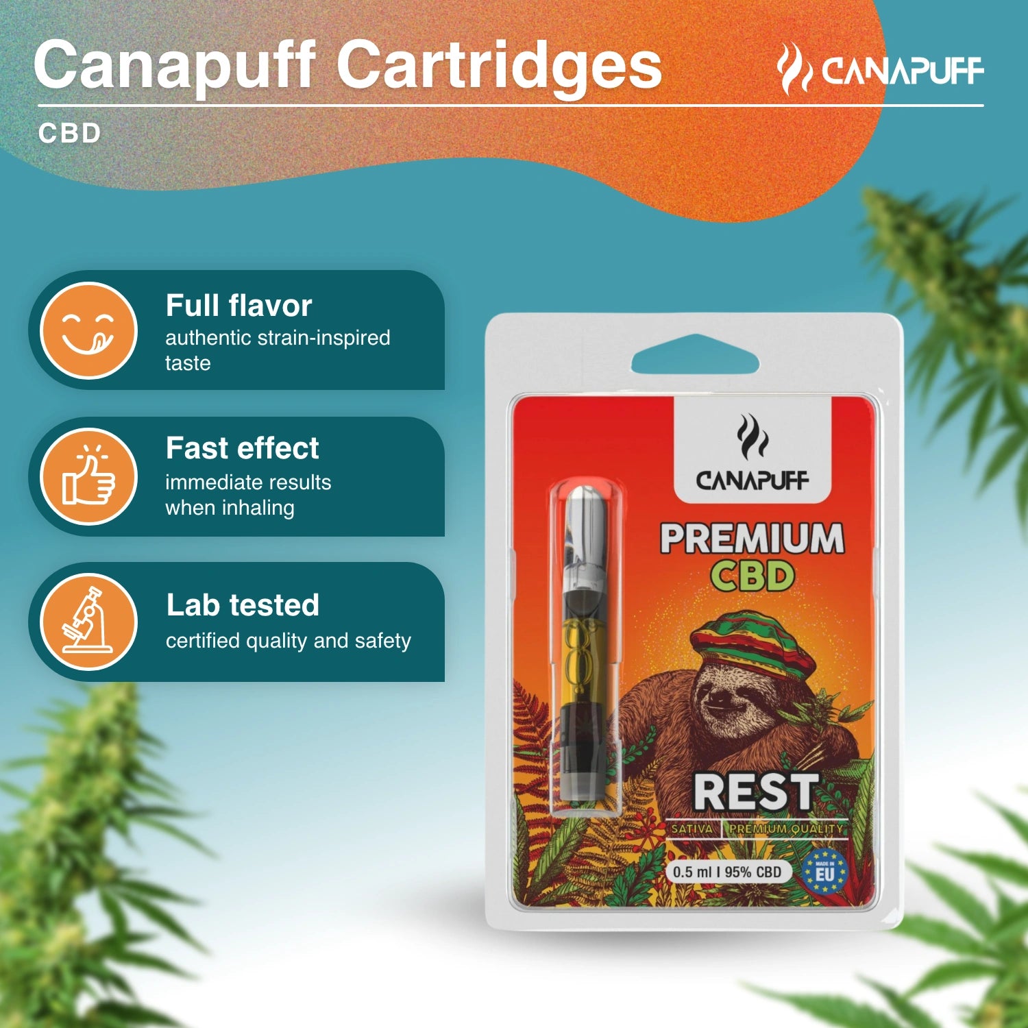 REST - CBD 95% - cartridge - Canapuff