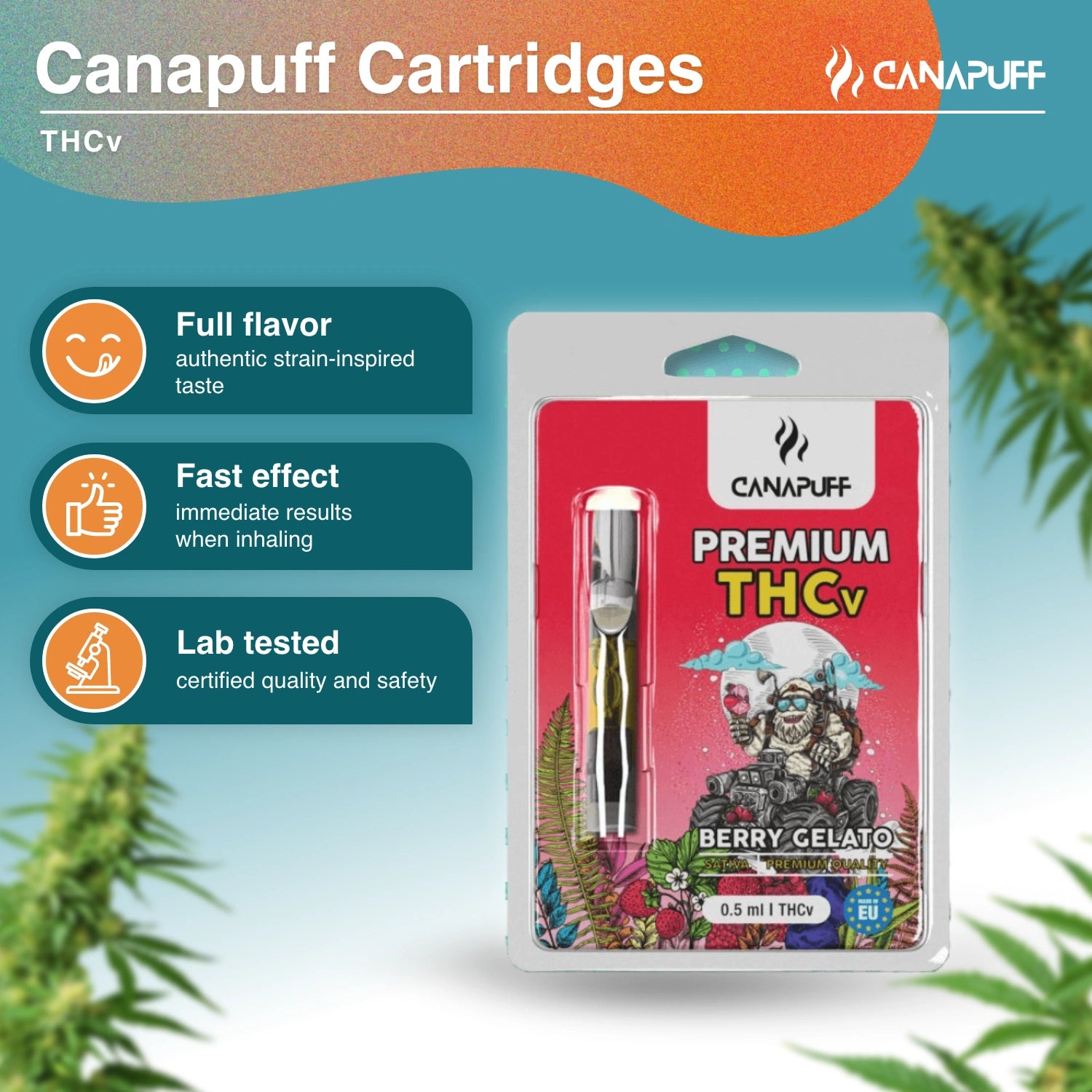 Berry Gelato - THCv 79% - cartridge - CanaPuff