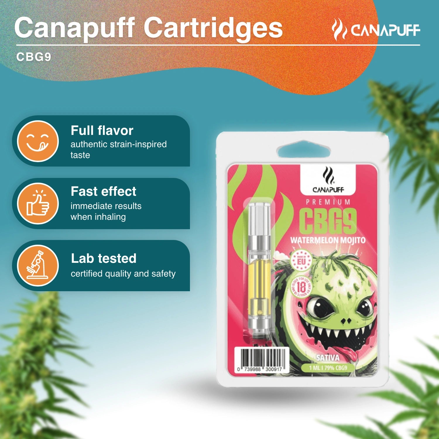 Watermelon Mojito - CBG9 79% - cartridge - Canapuff