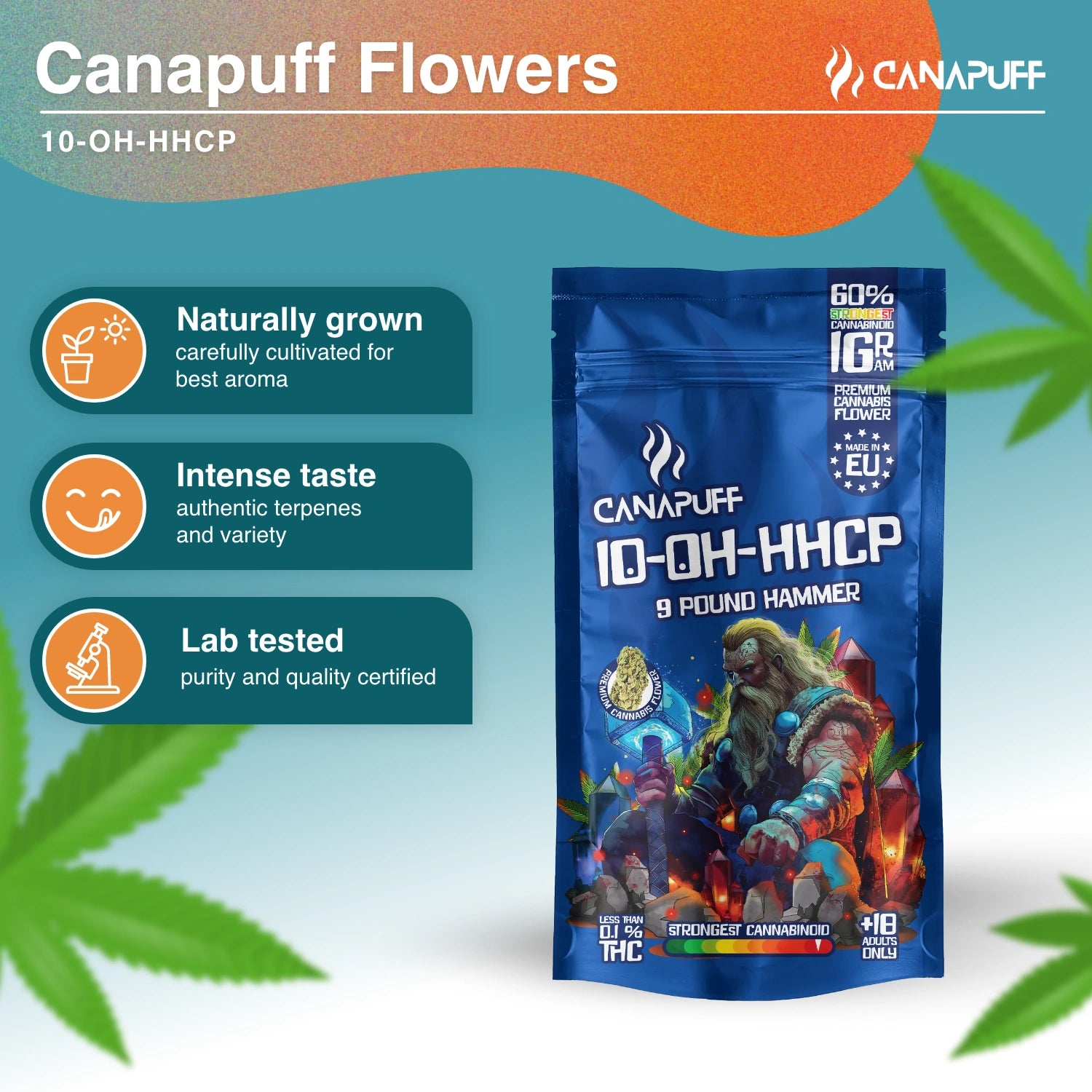 9 Pound Hammer 60% - 10-OH-HHCP Flowers - Canapuff