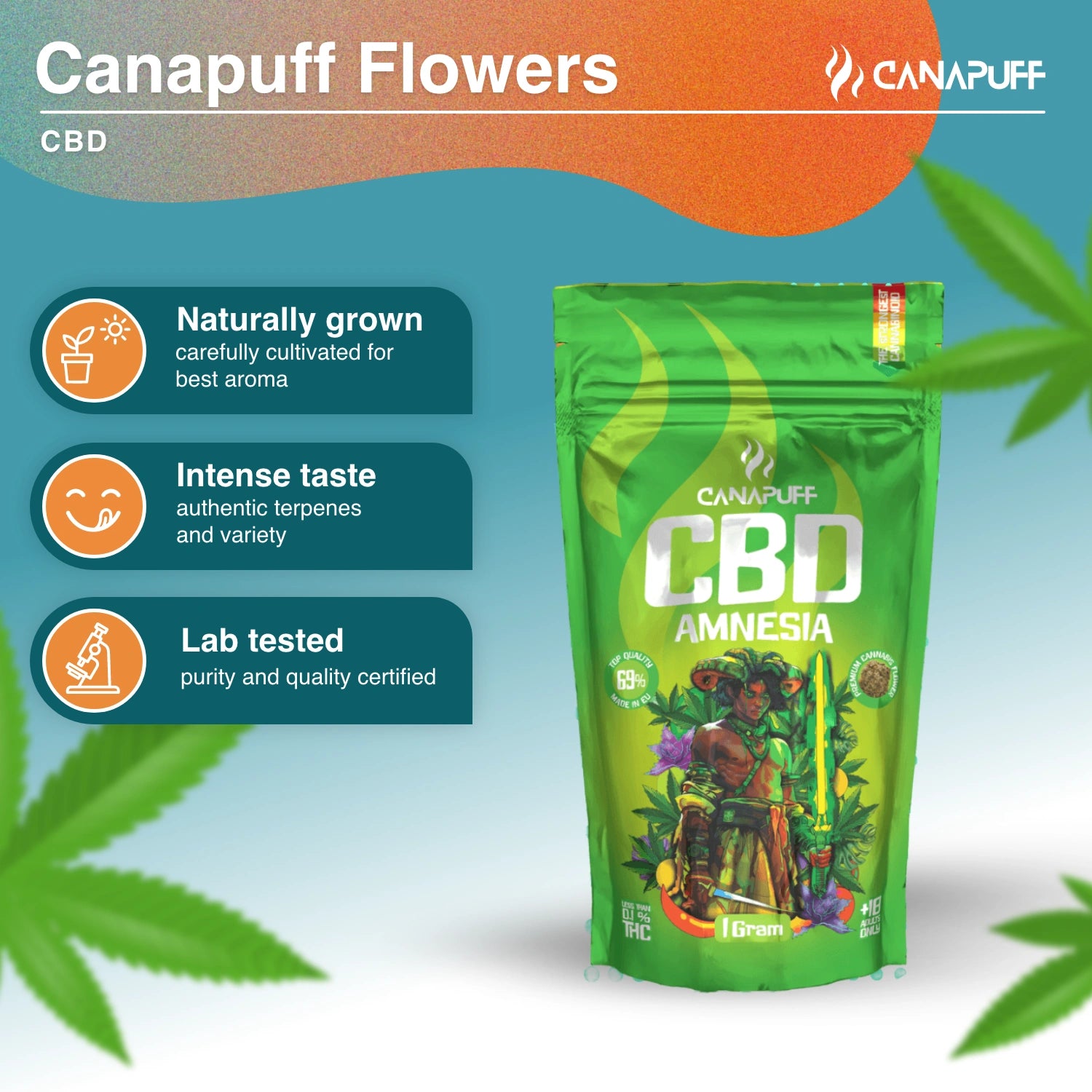 Amnesia 69% - CBD Kwiaty - Canapuff