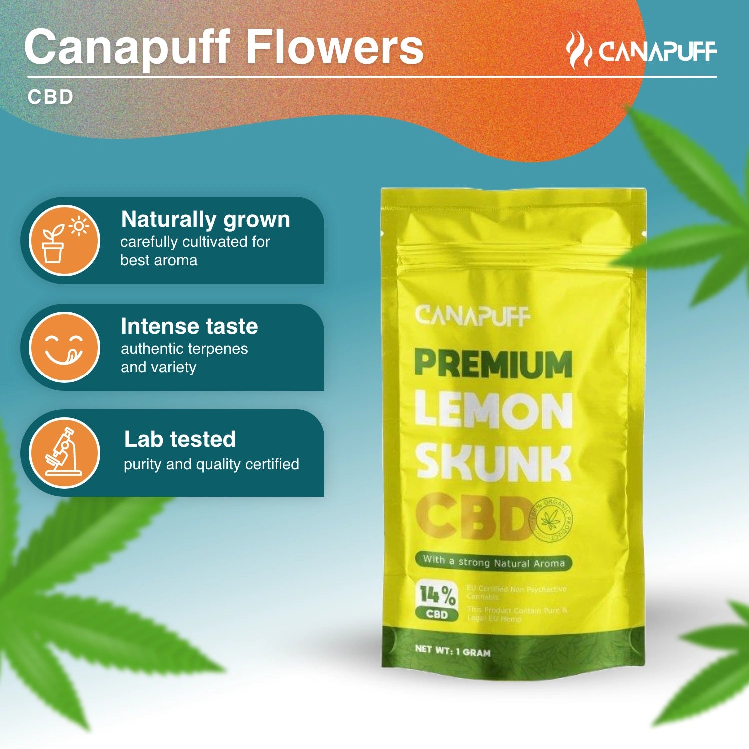 Lemon Skunk 14% - CBD Kwiaty - Canapuff